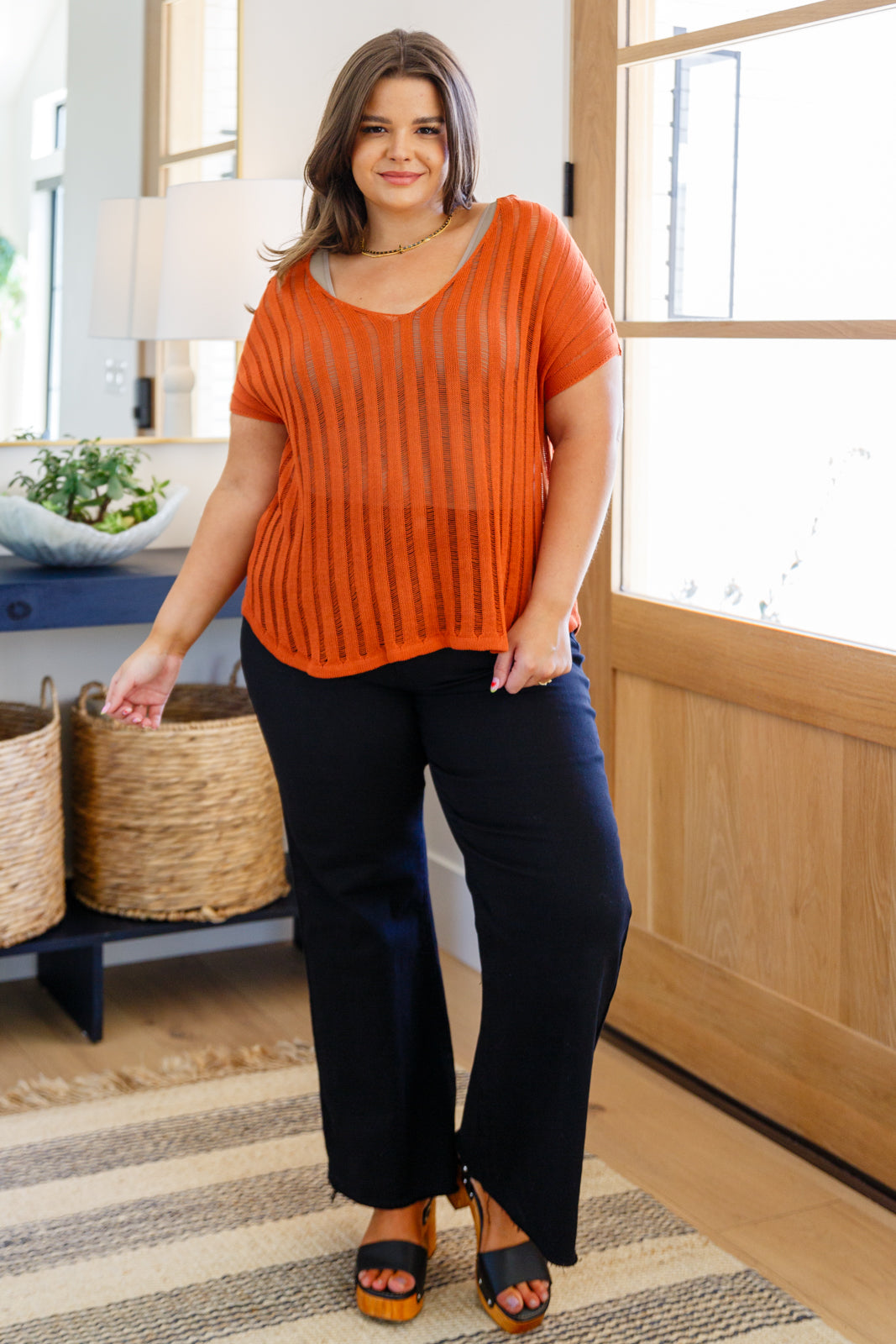 Sample: August High Rise Wide Leg Crop Jeans in Black
