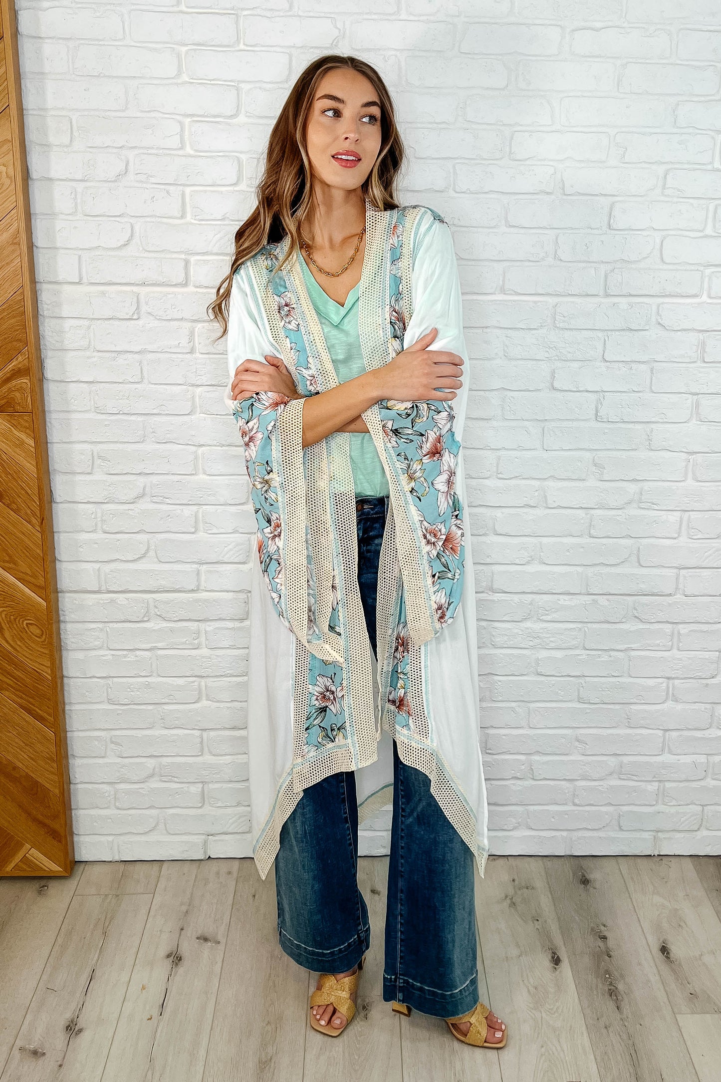 Always Flowing Open Front High Low Kimono