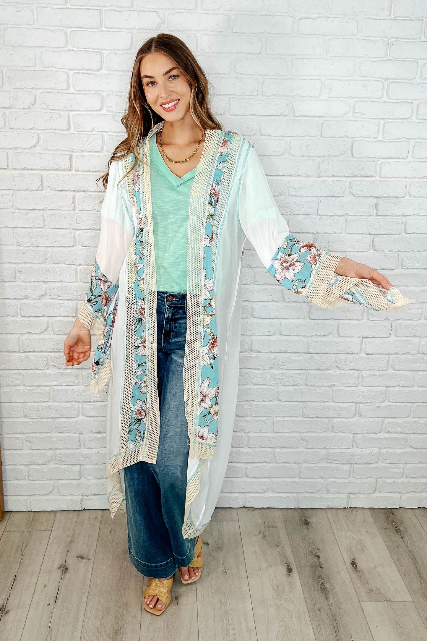 Always Flowing Open Front High Low Kimono