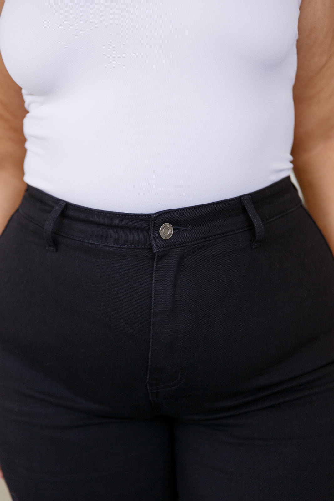 Sample: August High Rise Wide Leg Crop Jeans in Black