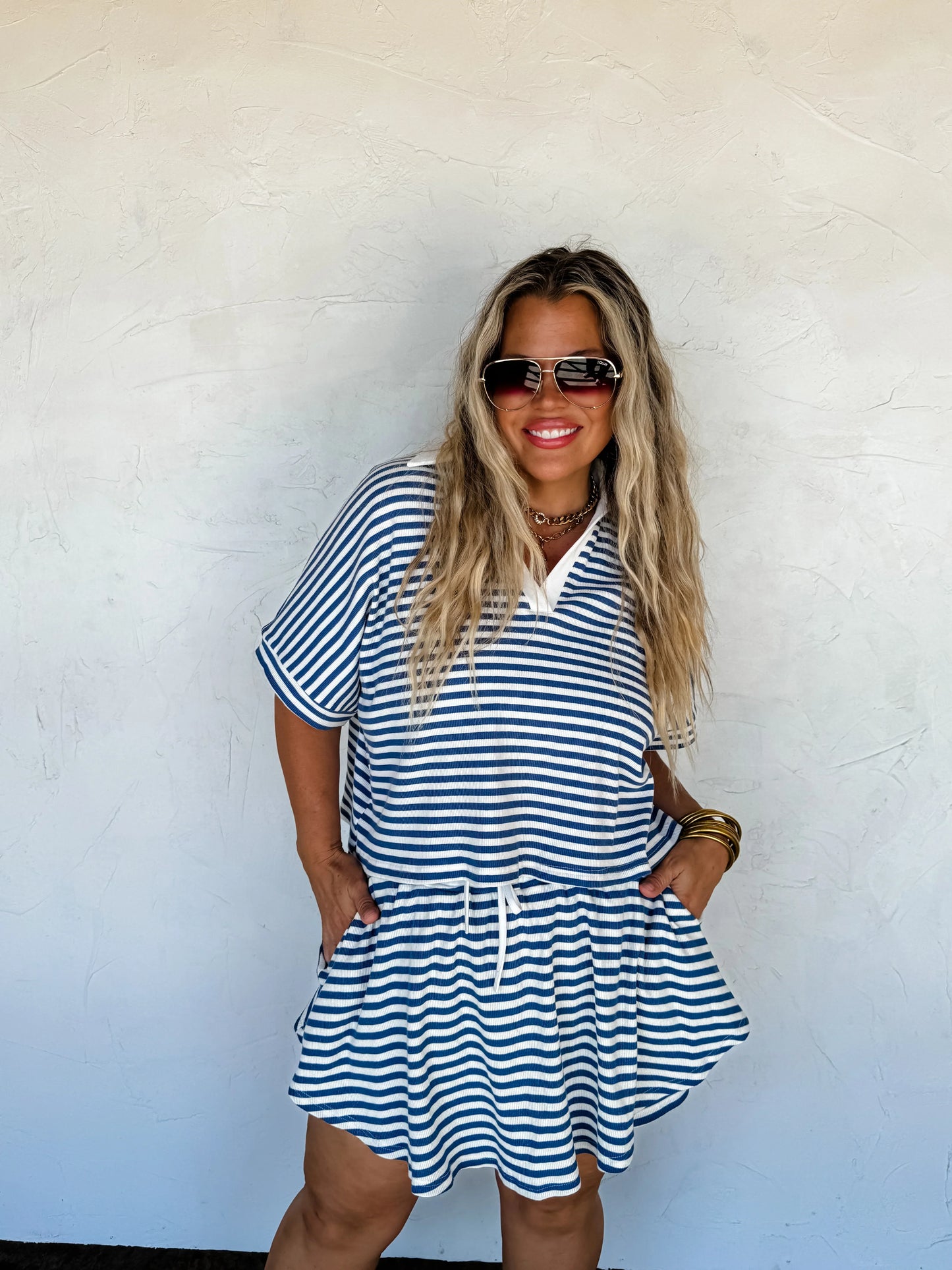Harbor Stripe Skort Set in Two Colors