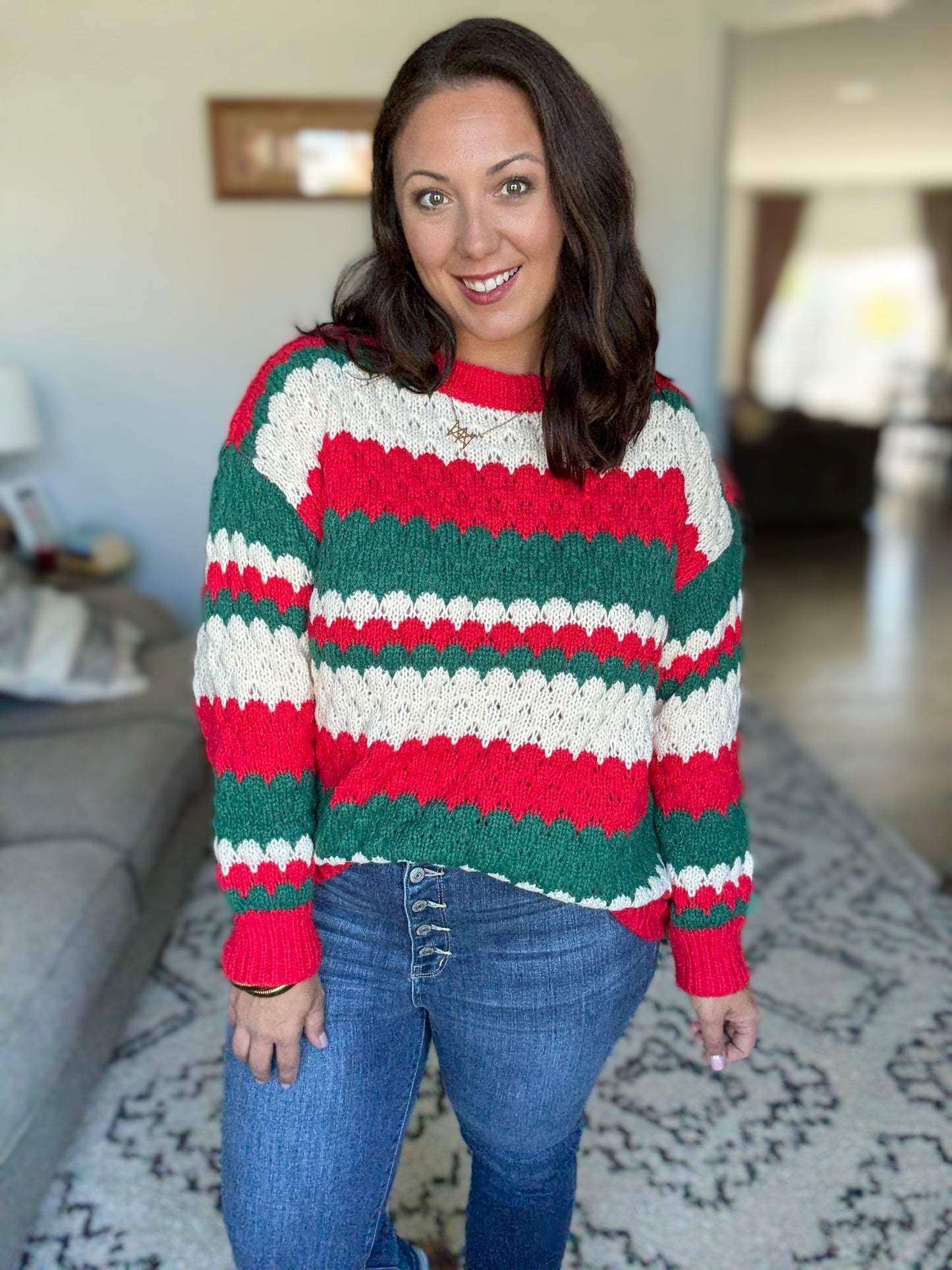 Michelle Mae Christmas Stripes Sweater