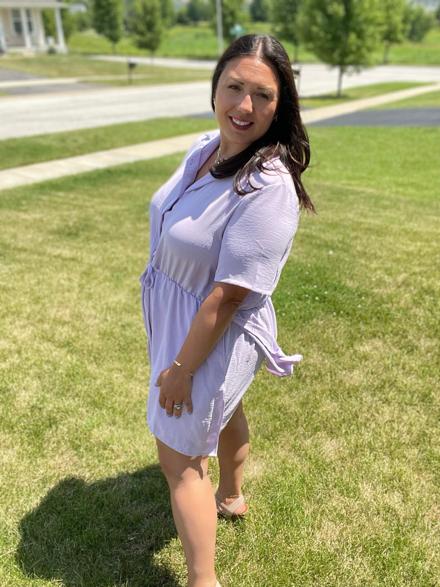 Shirt Dress Short Sleeve Romper in Multiple Colors