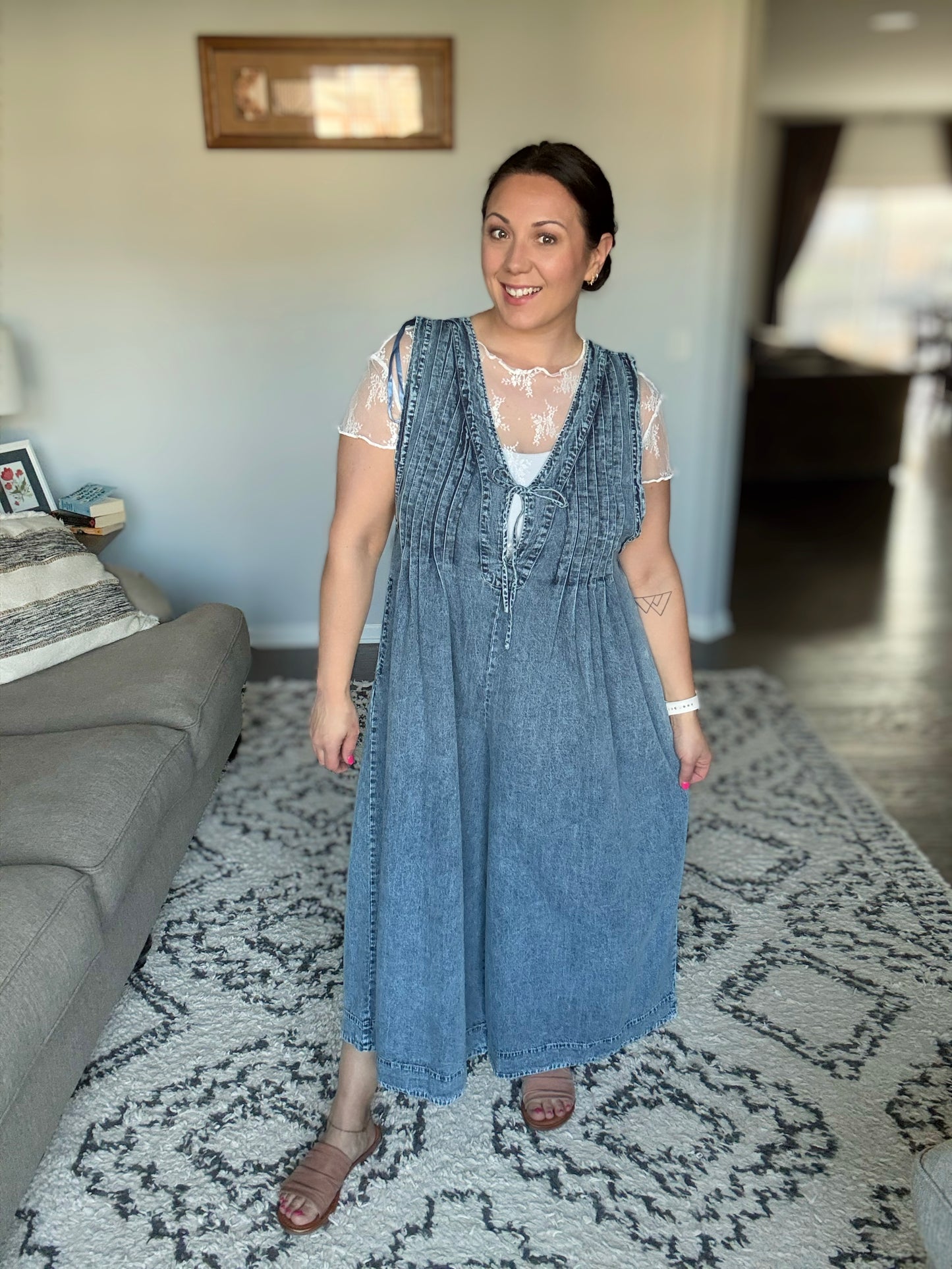 Too Cool For Fools Wide Leg Jumpsuit in Denim