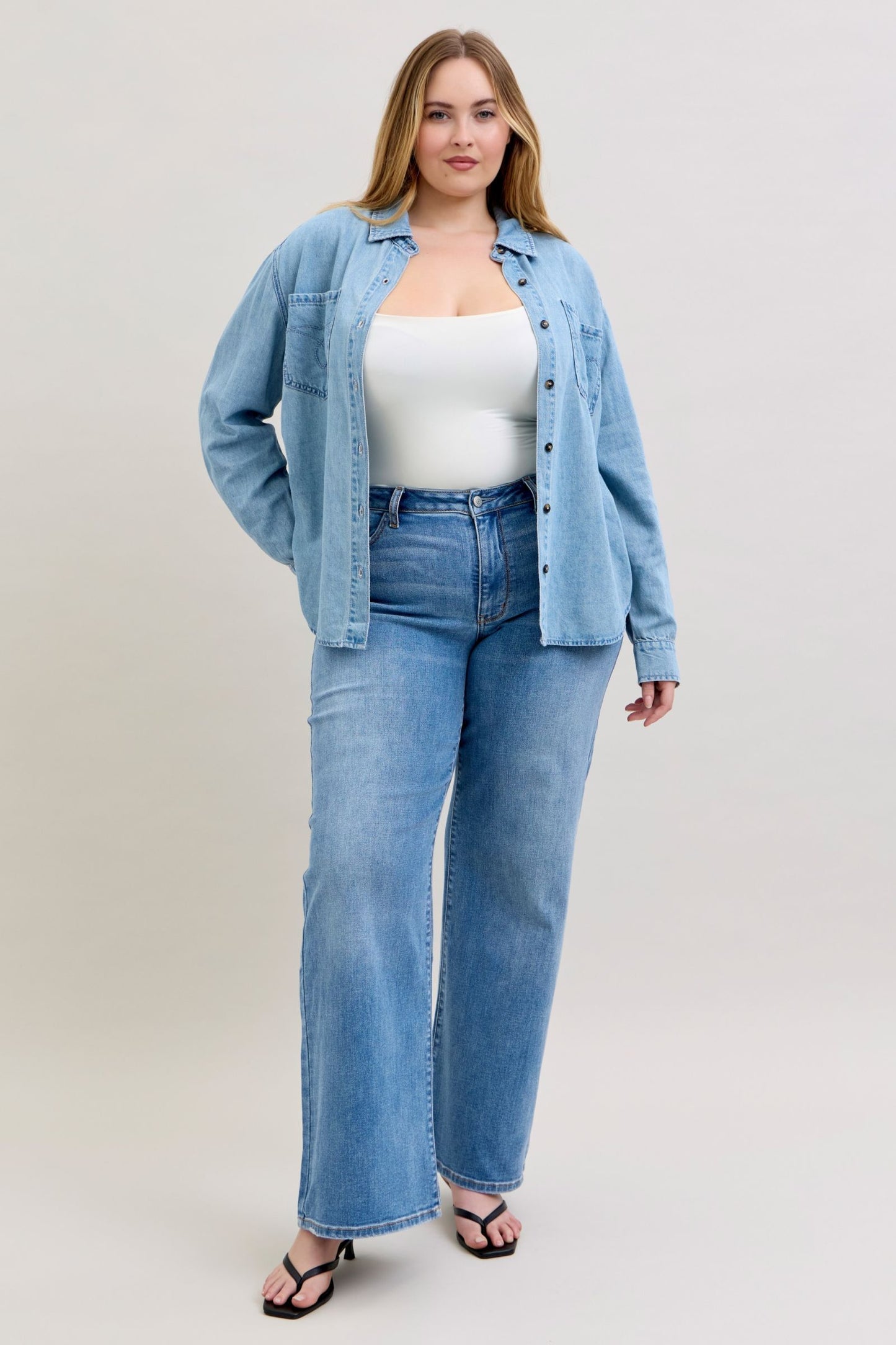 Judy Blue Essential Denim Button Down Shirt