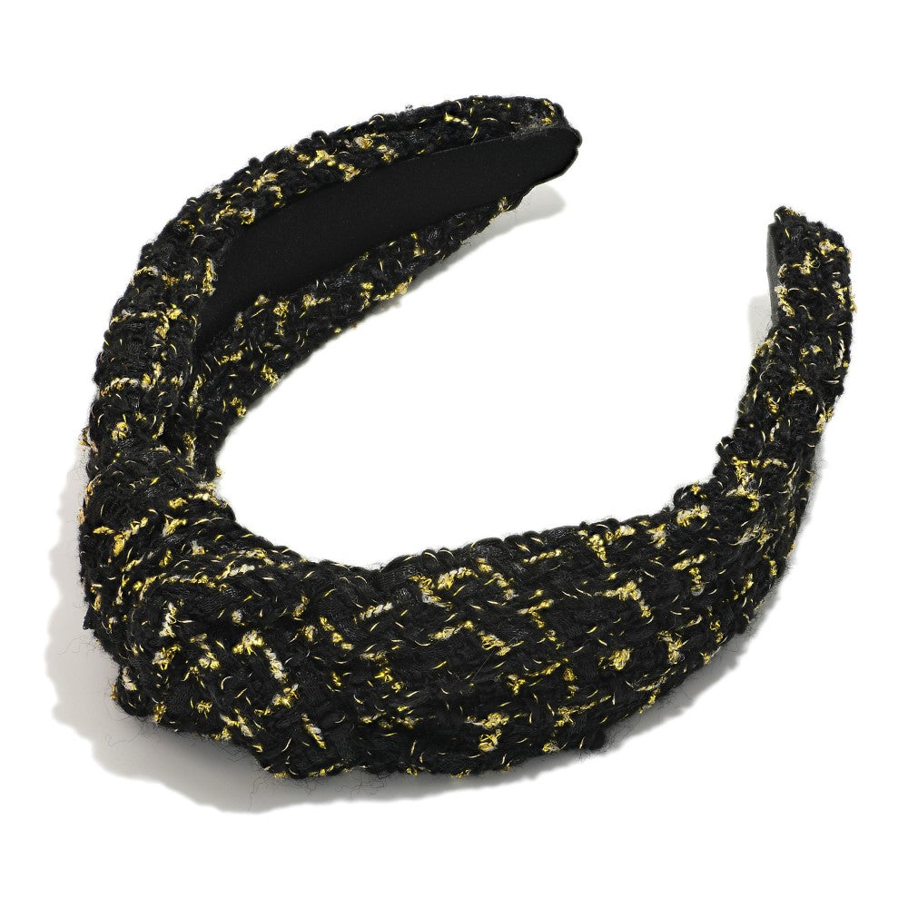 Knotted Tweed and Tinsel Headband in 2 Colors