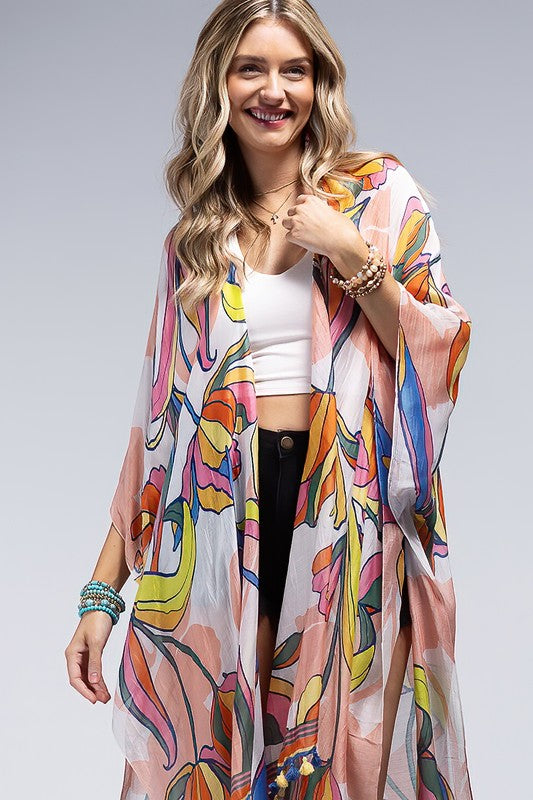 Amsterdam Tulip Season Open Front Kimono