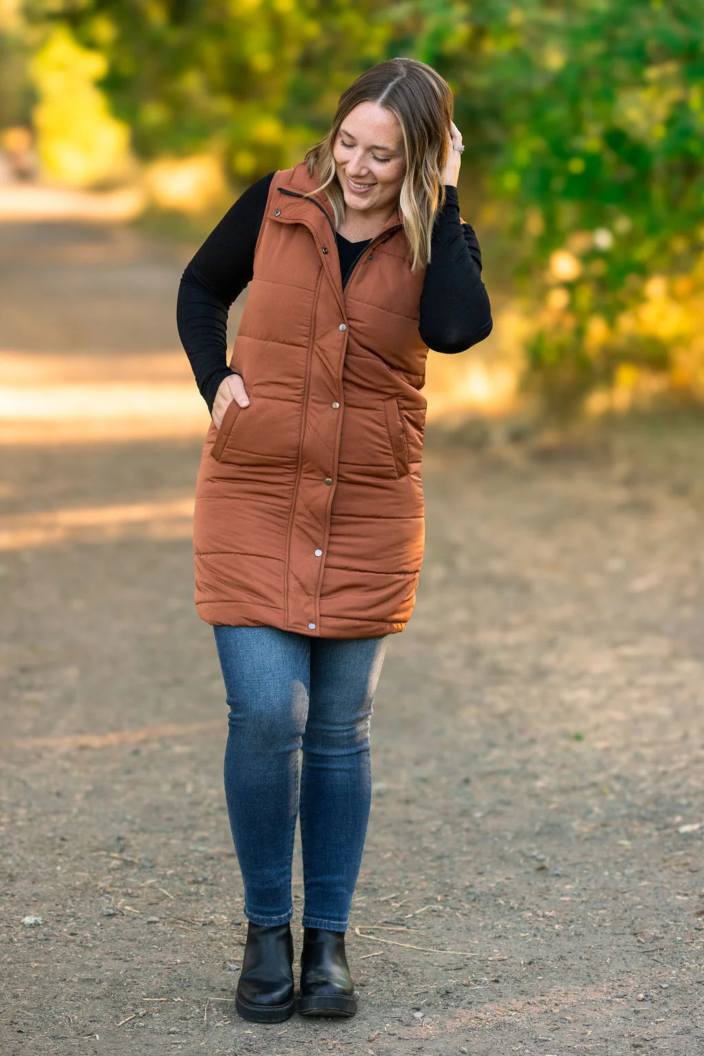 Michelle Mae Harlow Long Vests in Multiple Colors