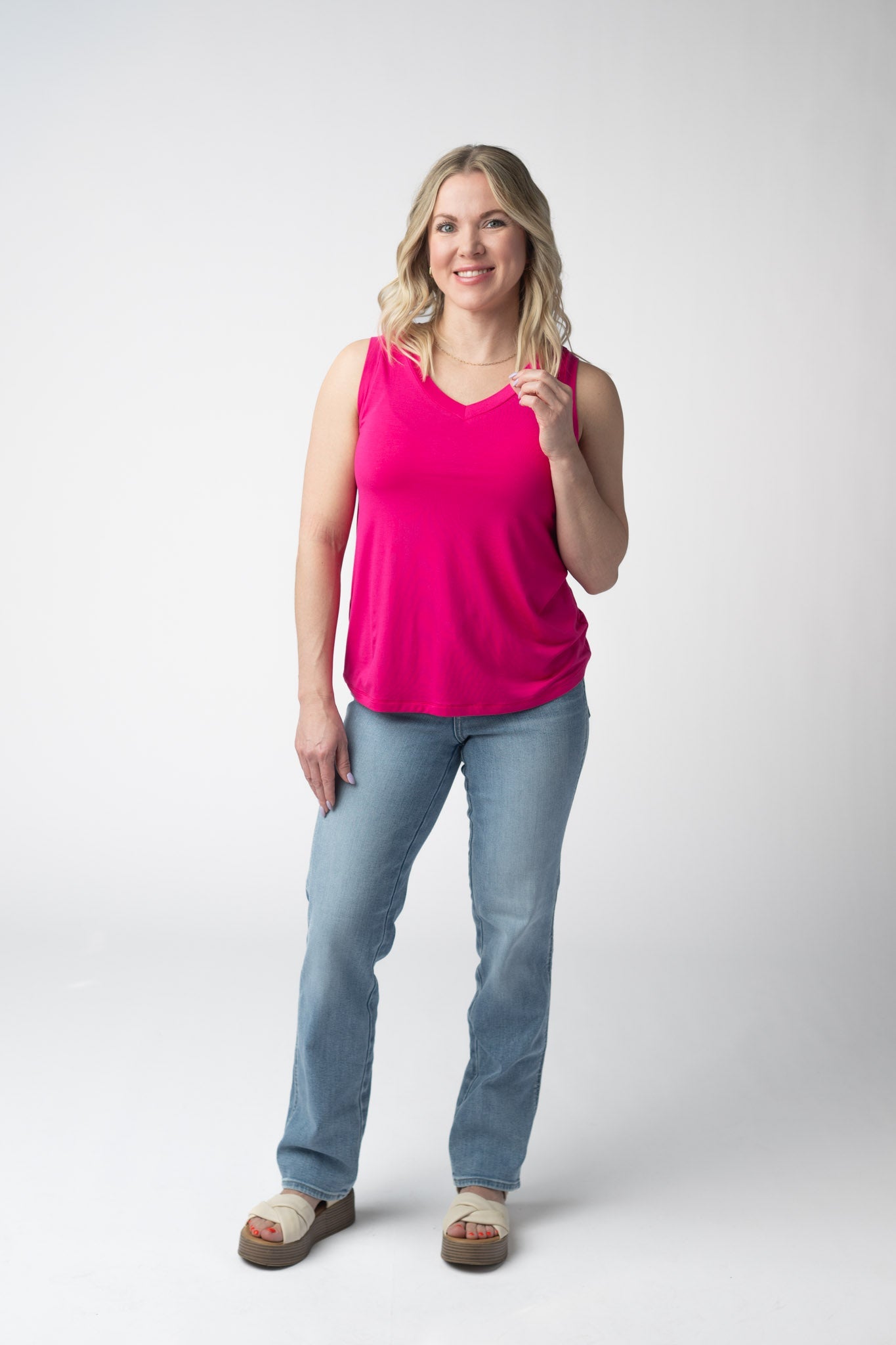 Michelle Mae Noelle Tank - Hot Pink