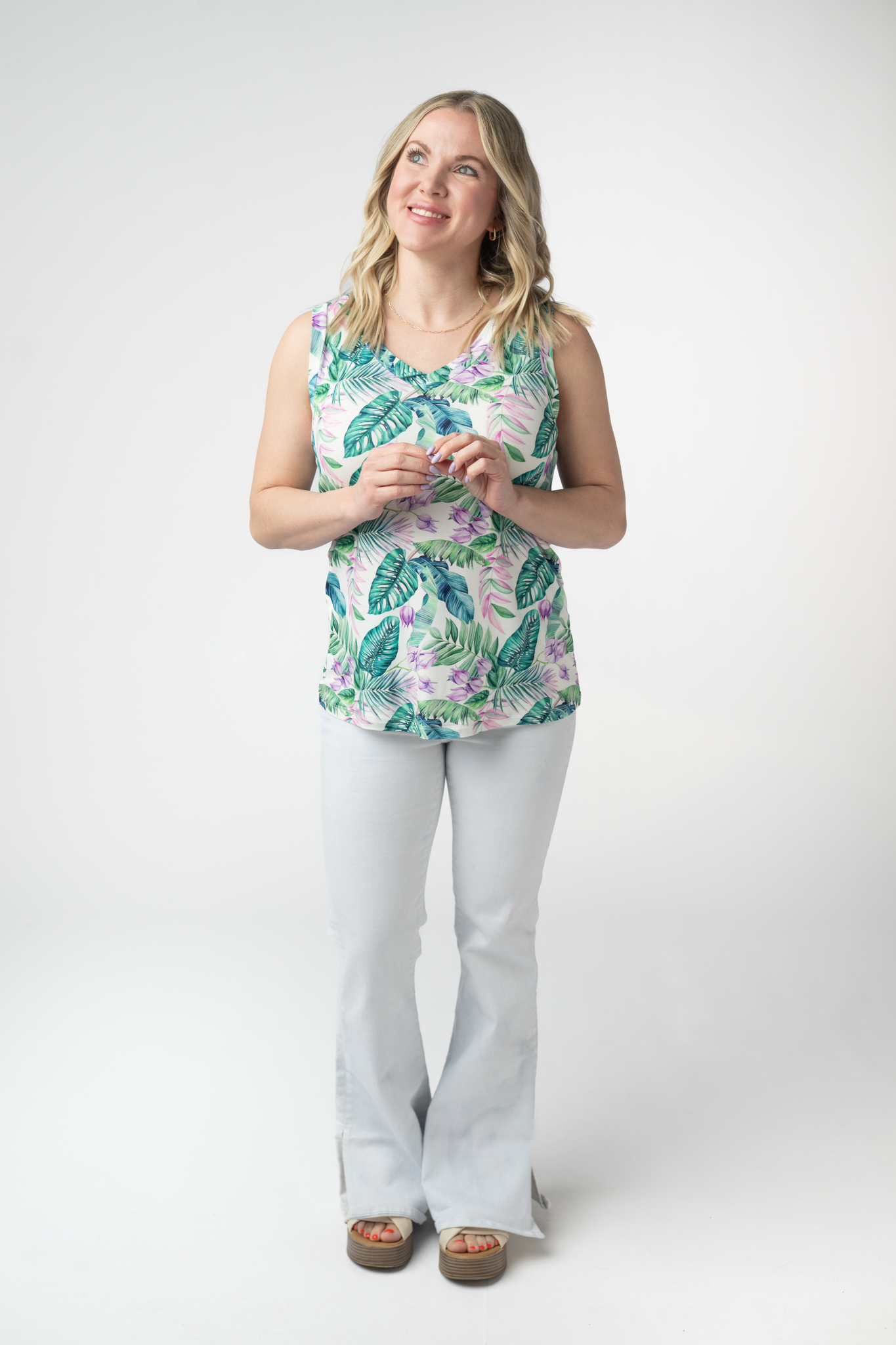 Michelle Mae Noelle Tank - Tropical Leaf
