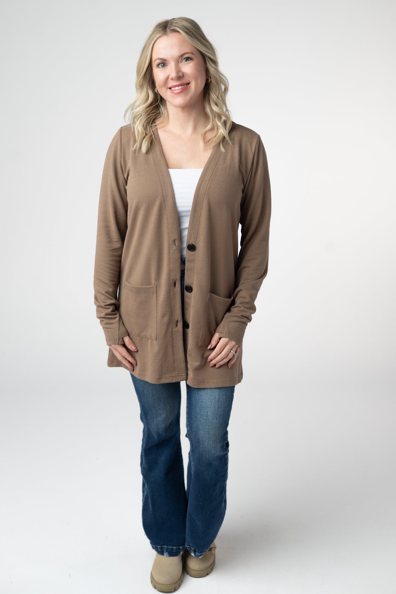 Michelle Mae Cori Cardigan - Mocha