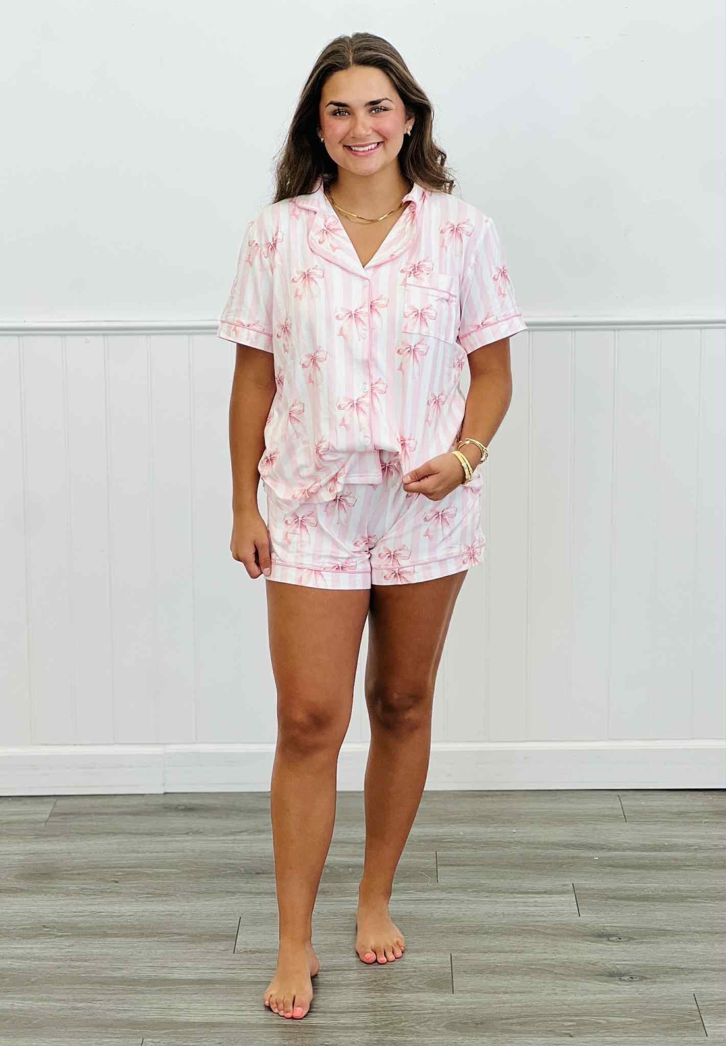 PREORDER: Short Sleeve Shorts Pajama Sets in 6 Everyday or Christmas Styles