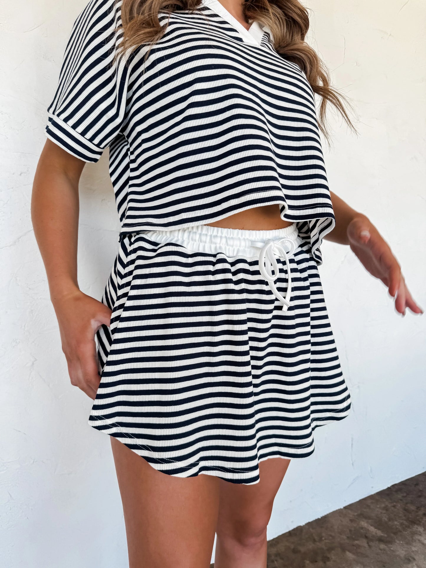 Harbor Stripe Skort Set in Two Colors