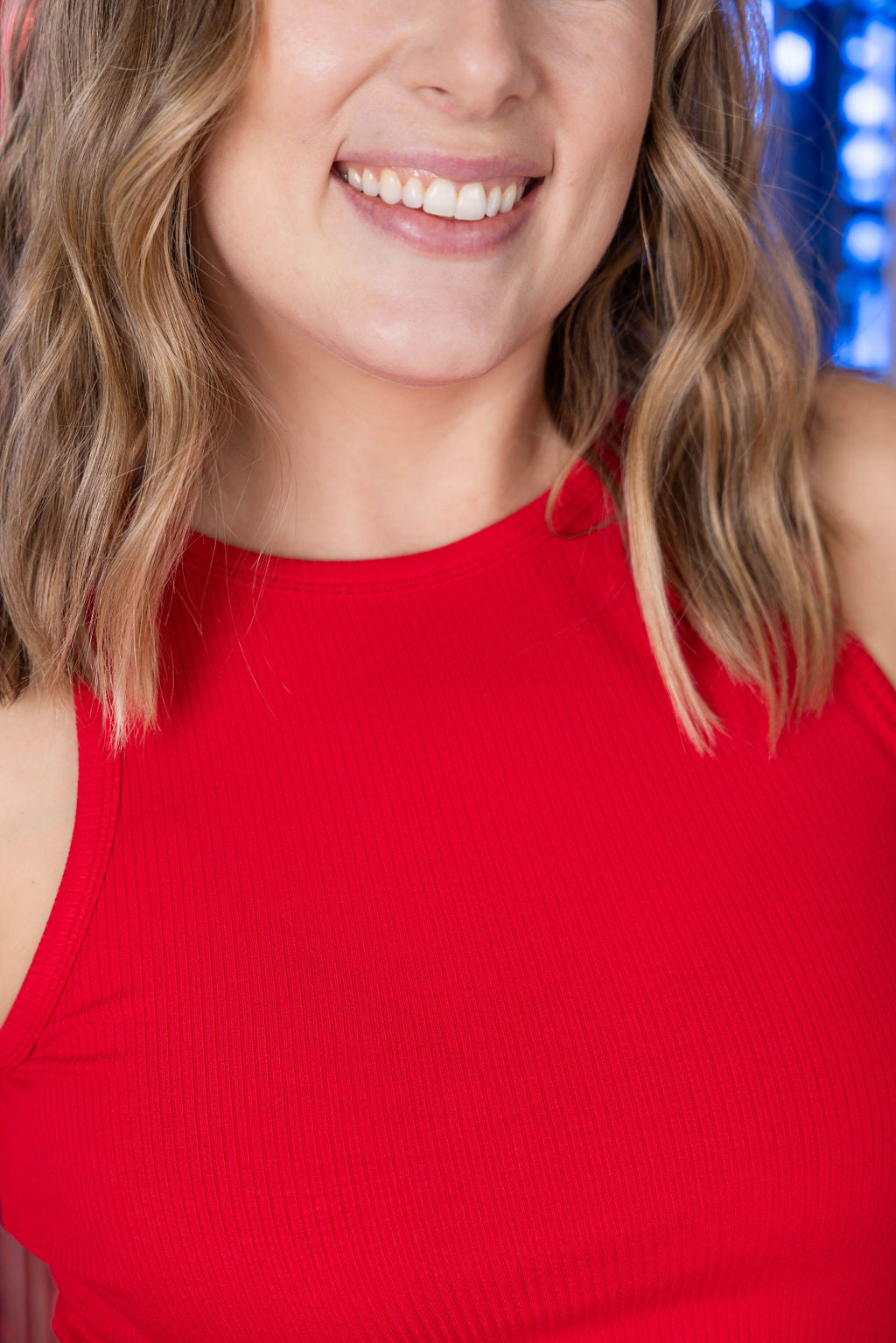 IN STOCK Tara Ribbed Tank - Red