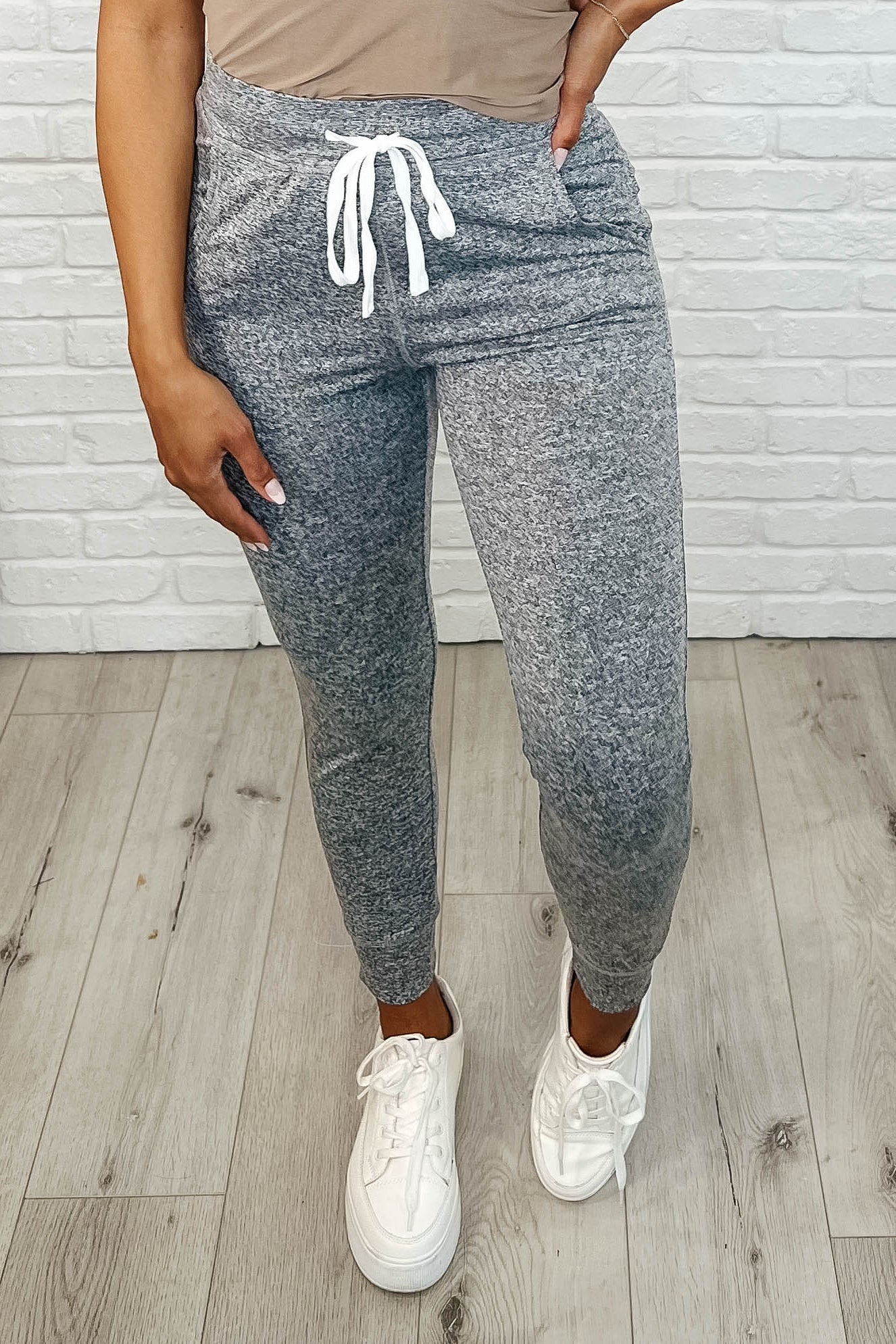 Giving the Run Around Joggers in Heathered Gray