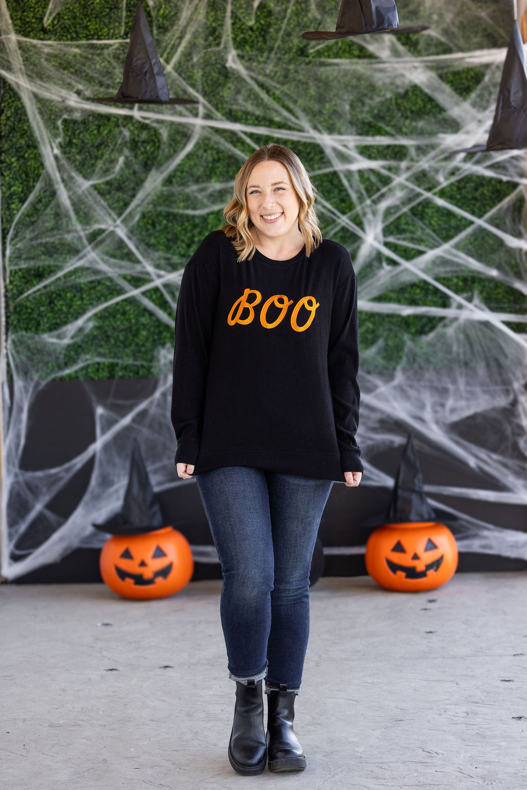 Michelle Mae Corrine Embroidered Pullover Top - BOO