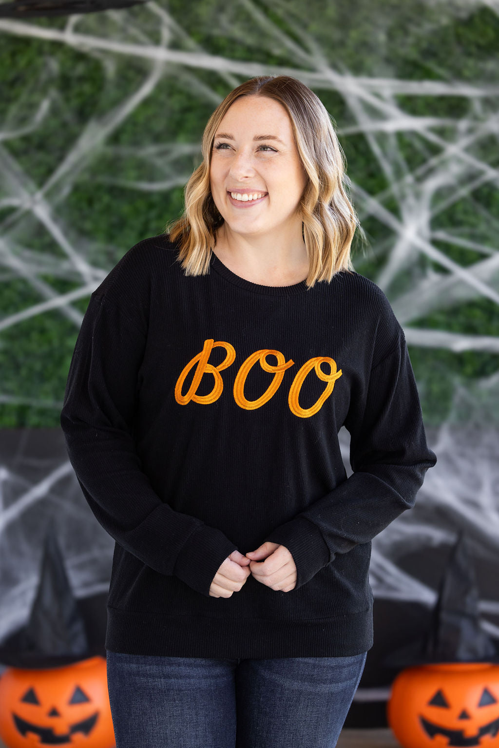 Michelle Mae Corrine Embroidered Pullover Top - BOO