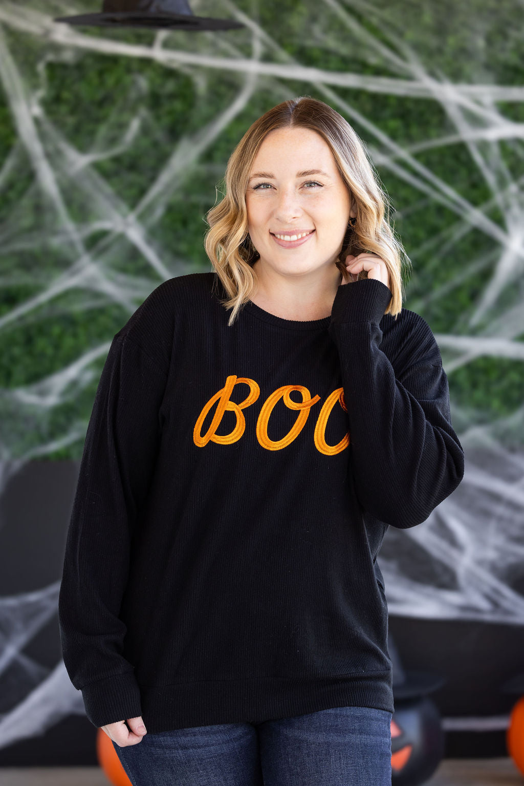 Michelle Mae Corrine Embroidered Pullover Top - BOO