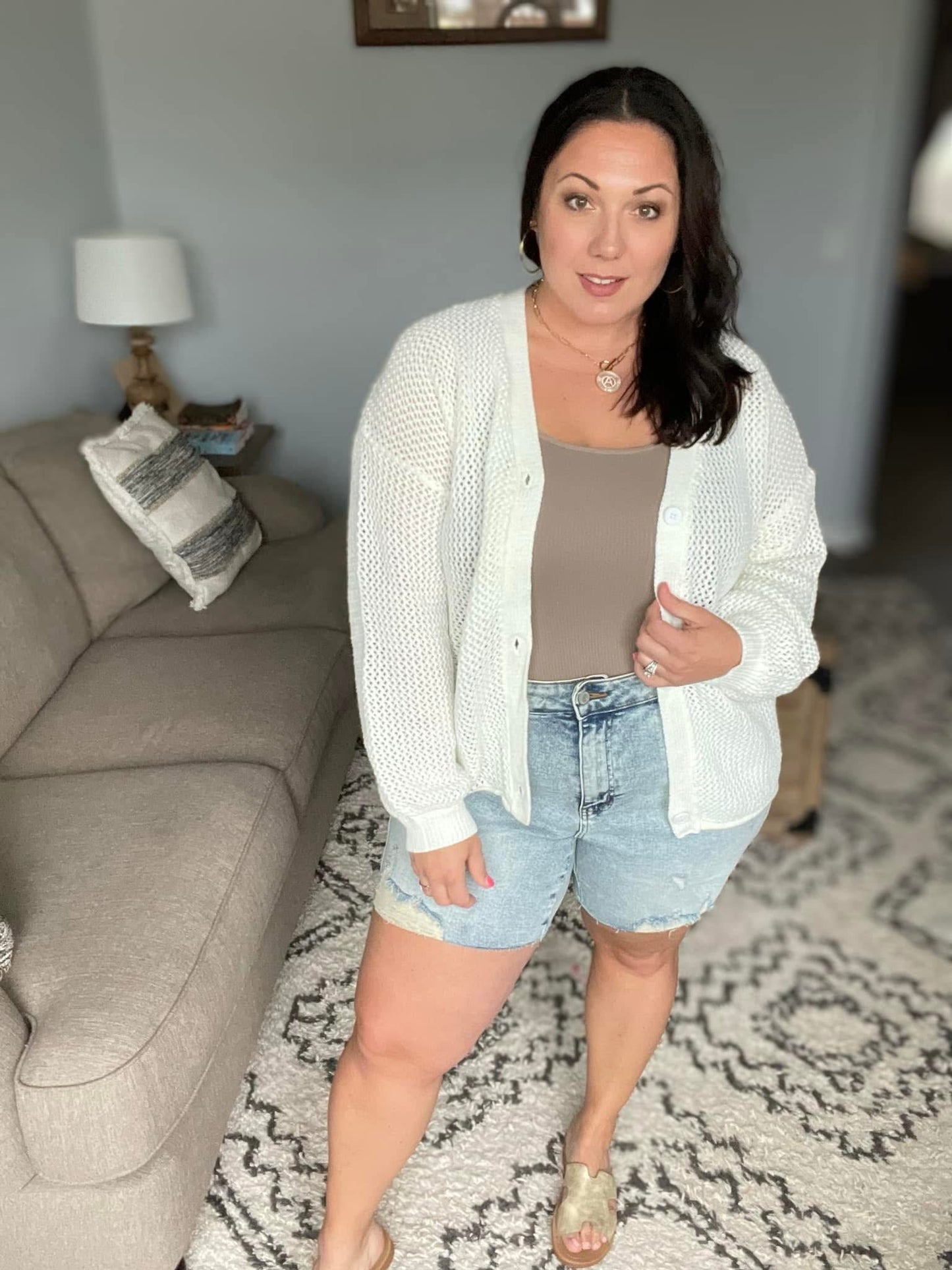 Cindy High Rise Mineral Wash Distressed Boyfriend Shorts
