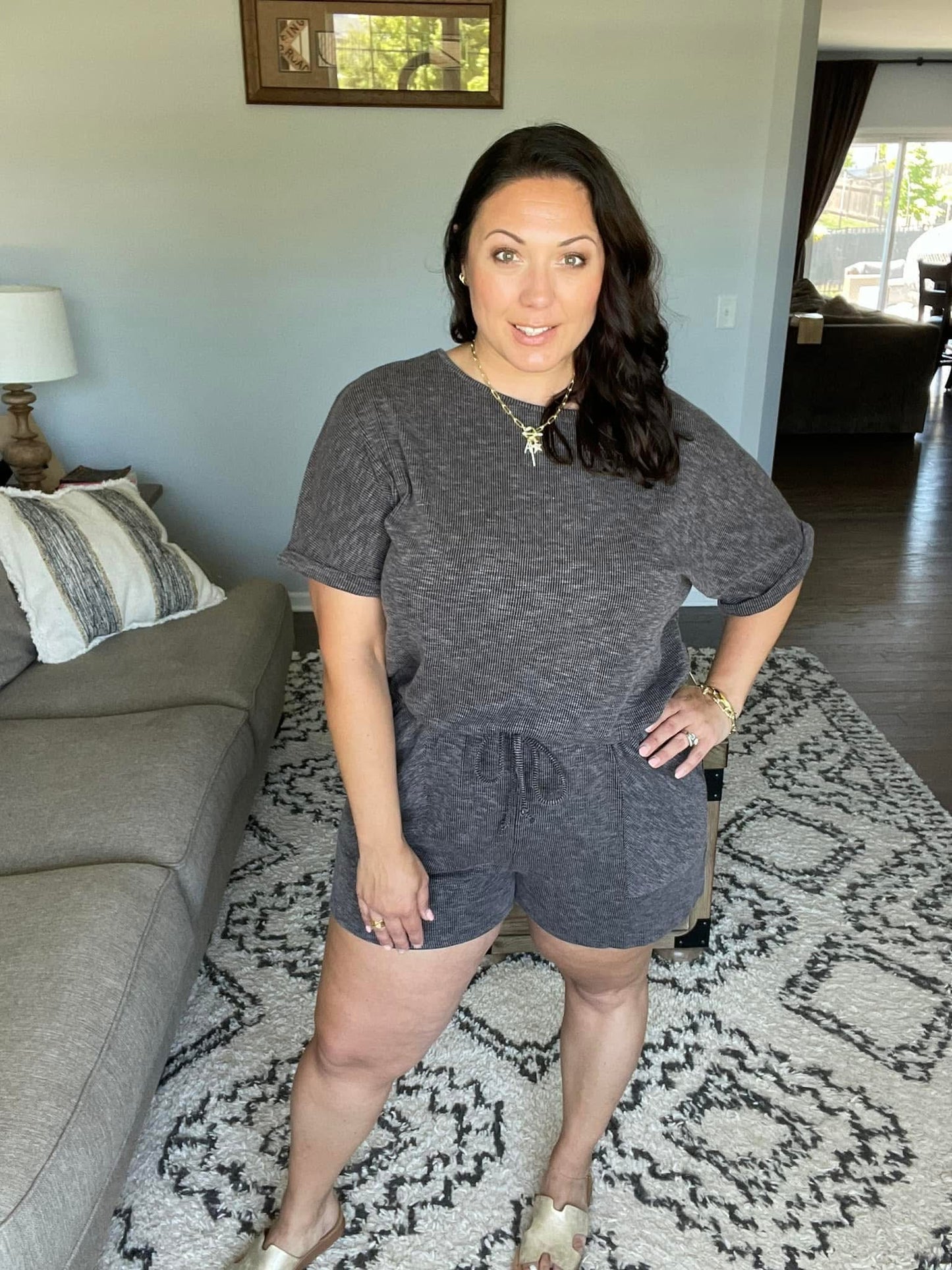 So Sure Short Sleeve Romper
