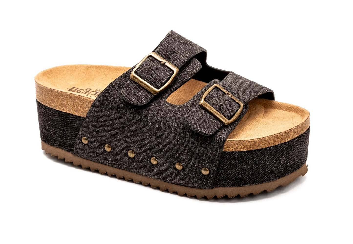 Corky's Wannabe Platform Sandals in Black Denim