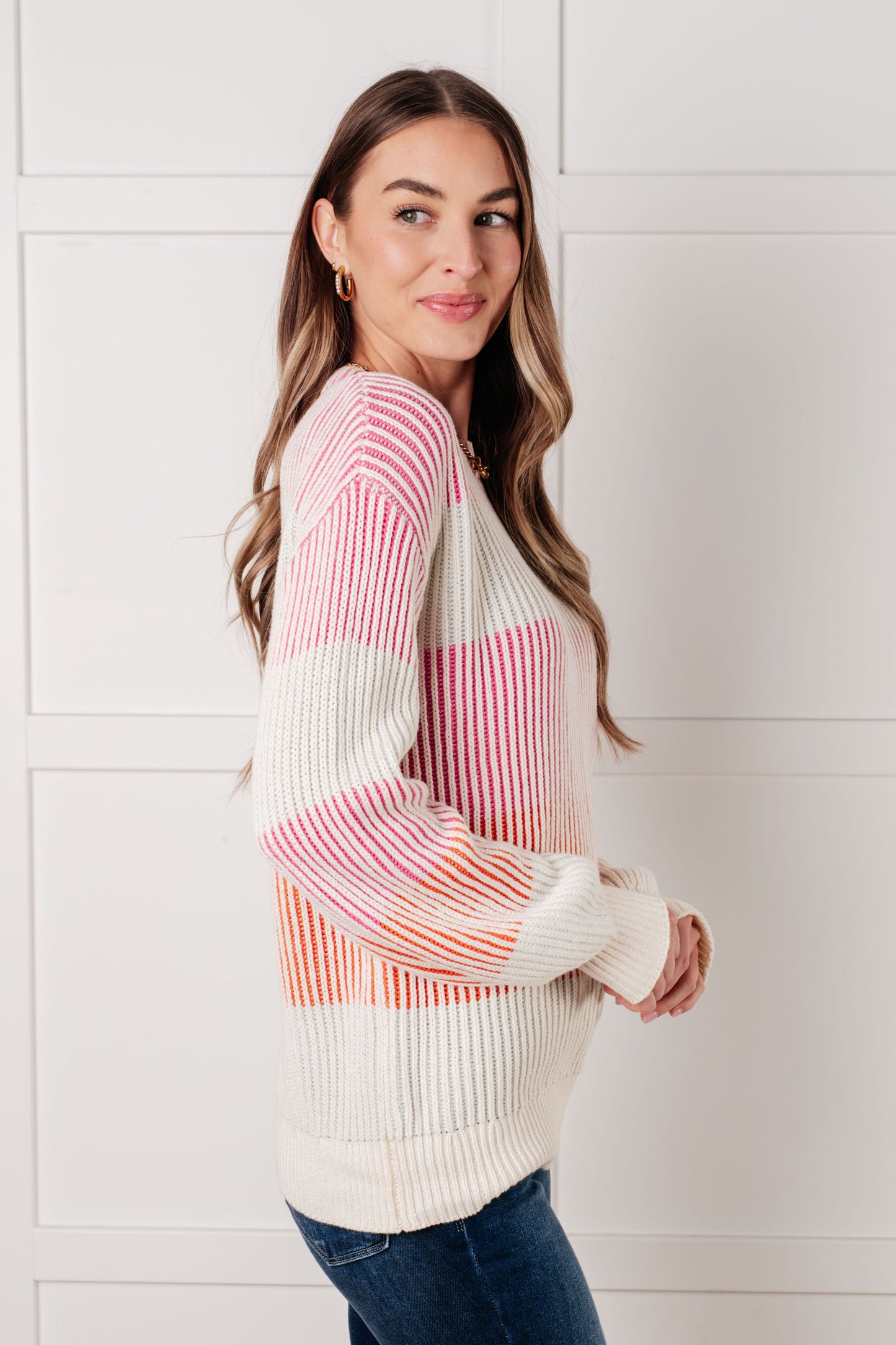 Matchmaker Striped Ribbed Sweater