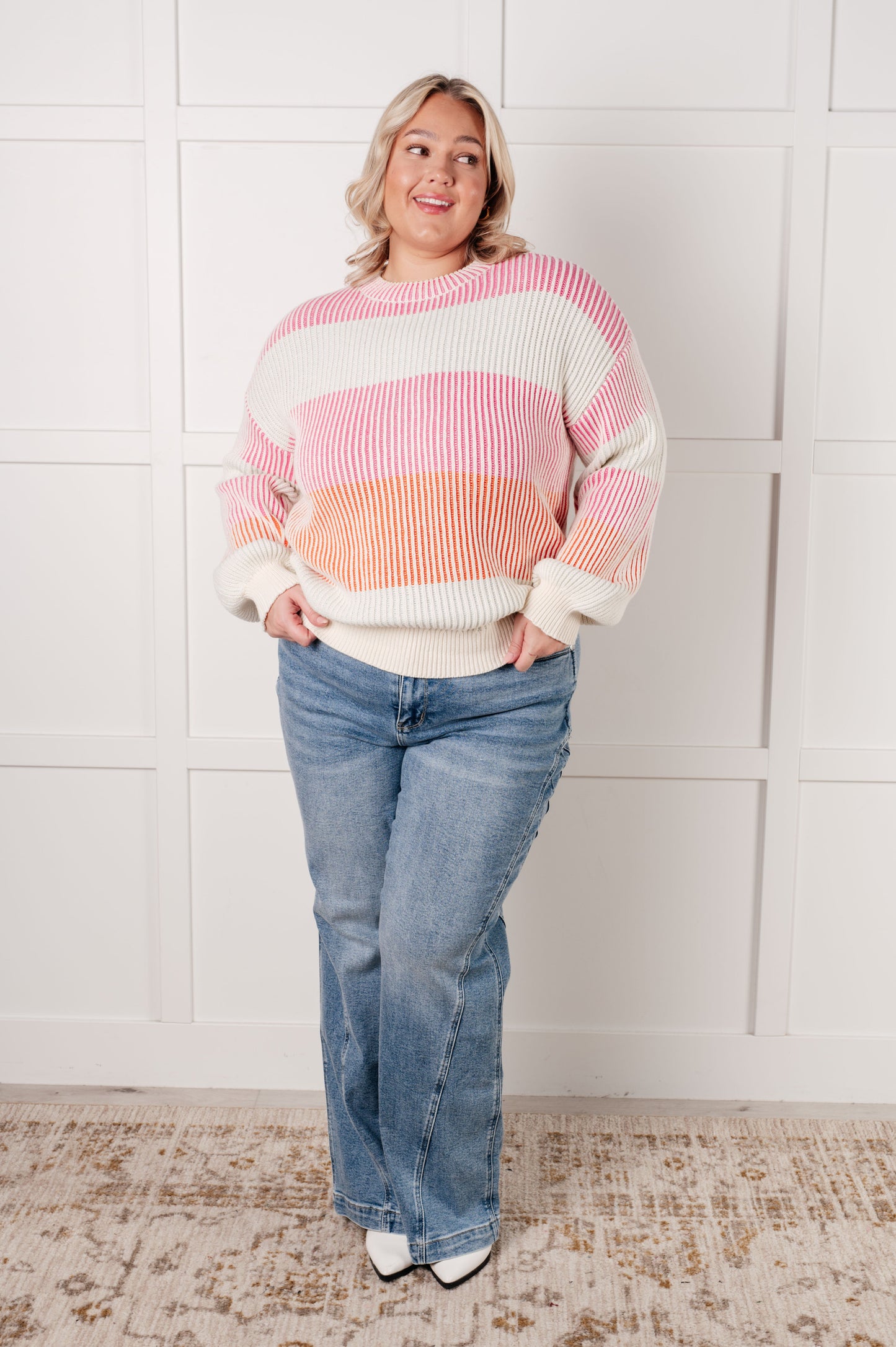 Matchmaker Striped Ribbed Sweater