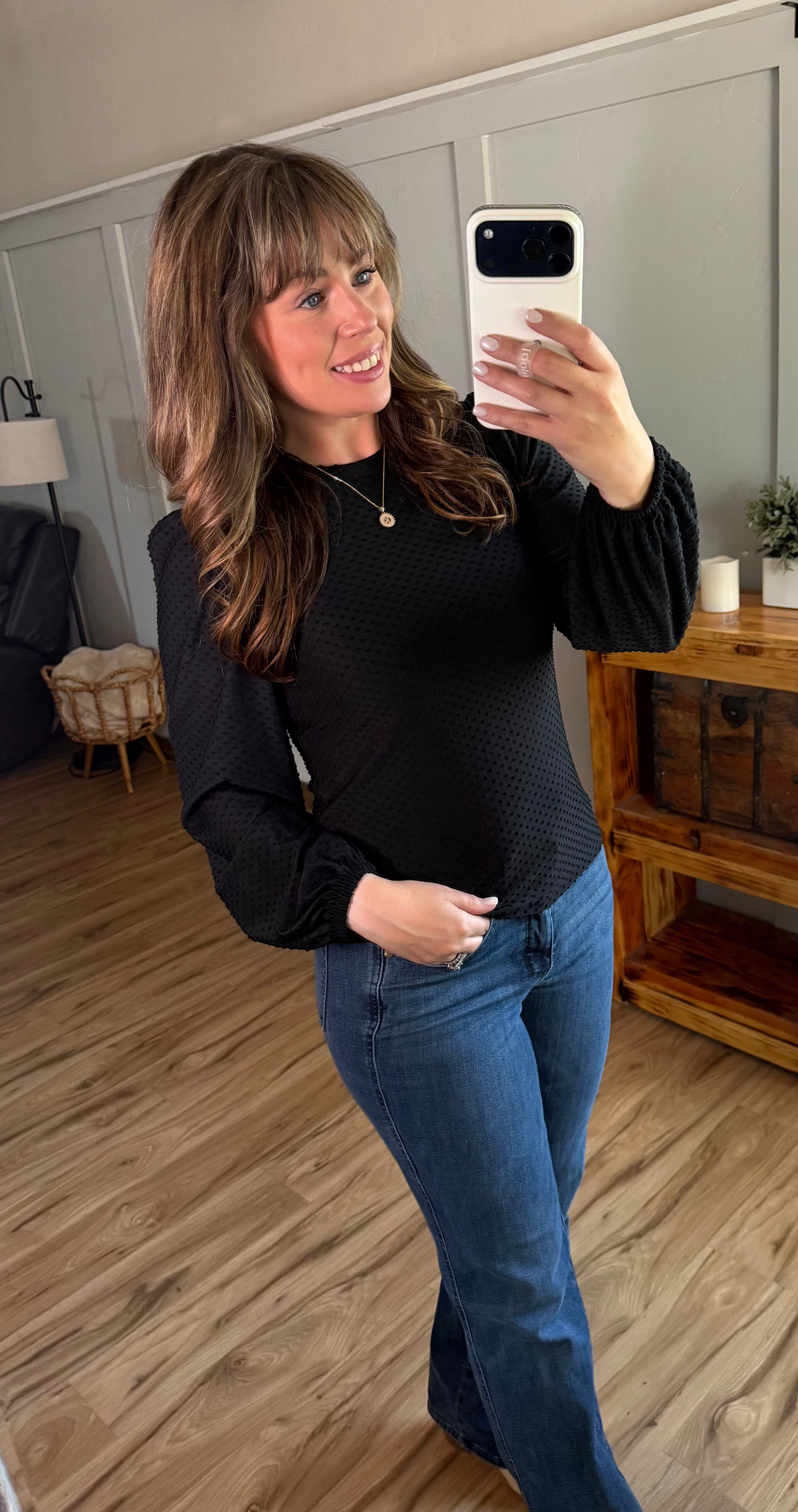 Michelle Mae Miranda Dot Top - Black
