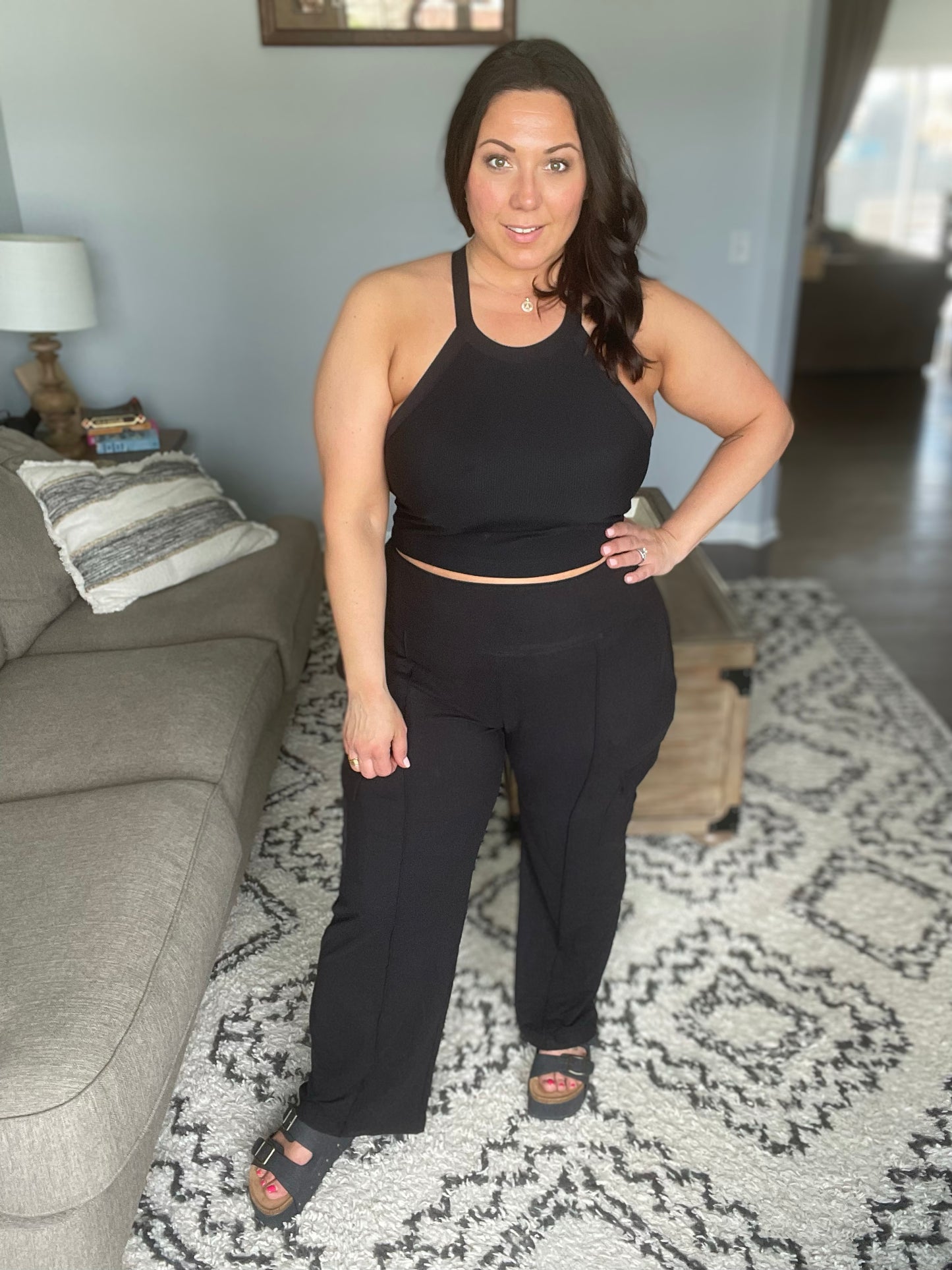 Sweet Thang Cropped Tank in Black