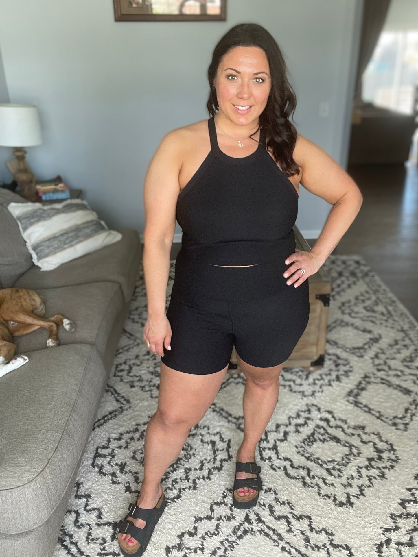 Sweet Thang Cropped Tank in Black