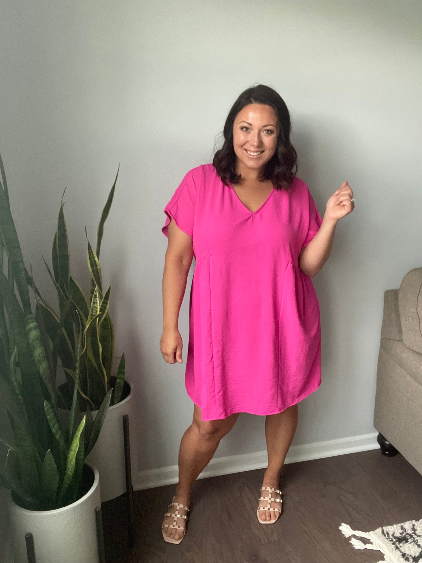 Here for a Moment V-Neck Dress