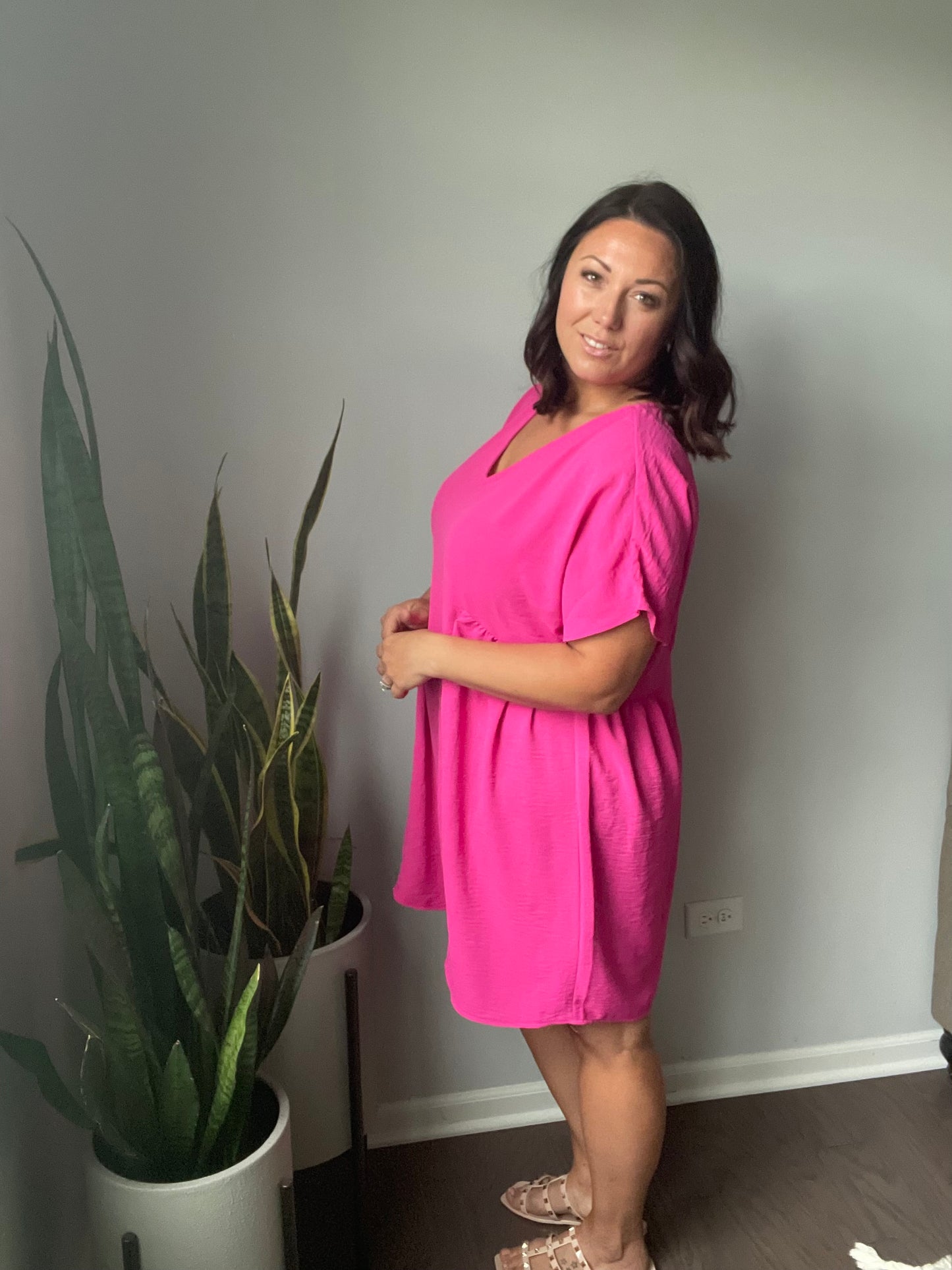 Here for a Moment V-Neck Dress
