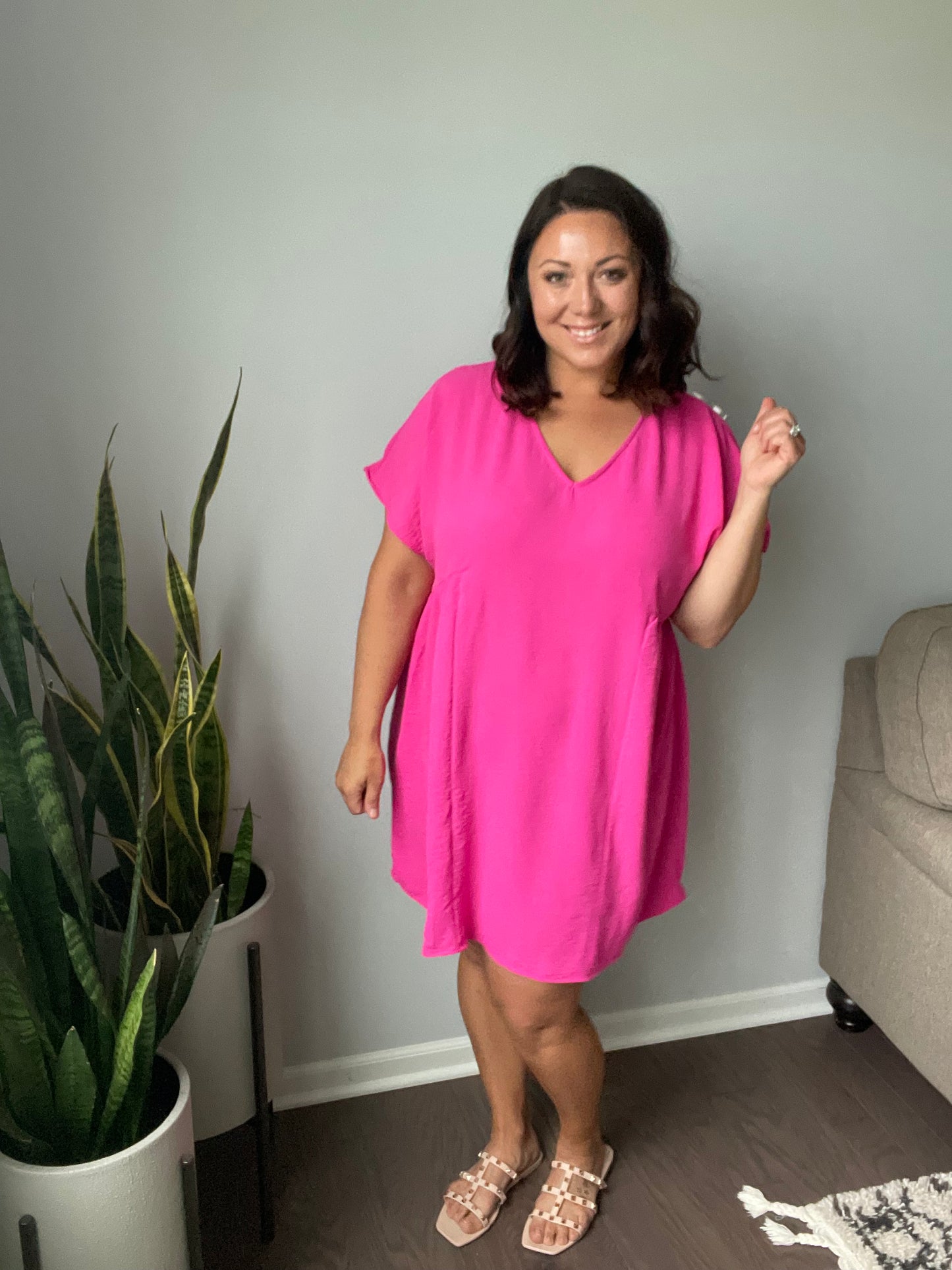 Here for a Moment V-Neck Dress