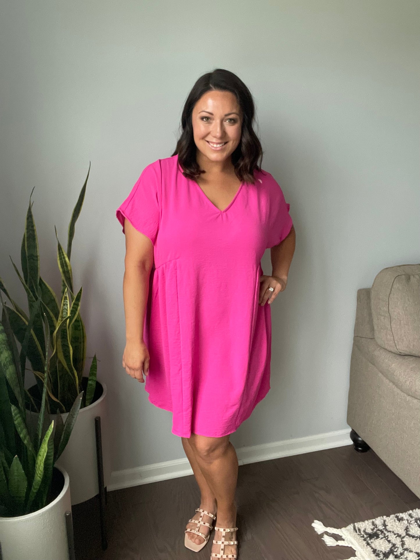 Here for a Moment V-Neck Dress