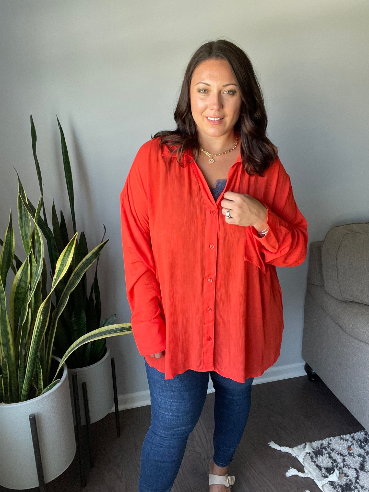 Not So Subtle Button Down Top