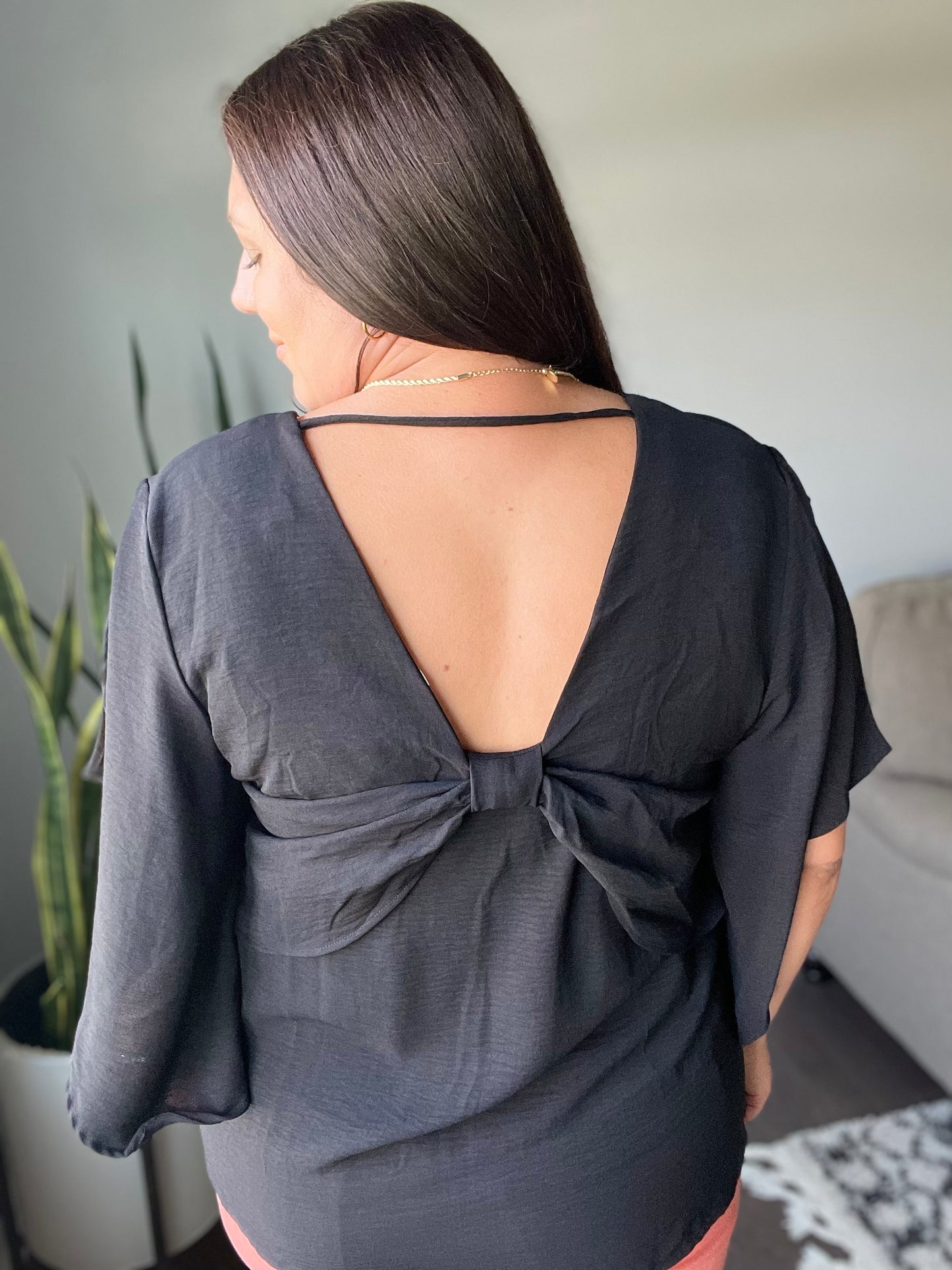 Around the World Draped Sleeve Blouse