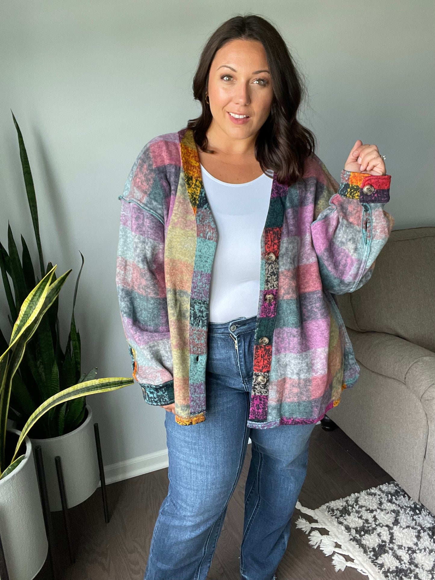 Nothing But Adventure Plaid Cardigan
