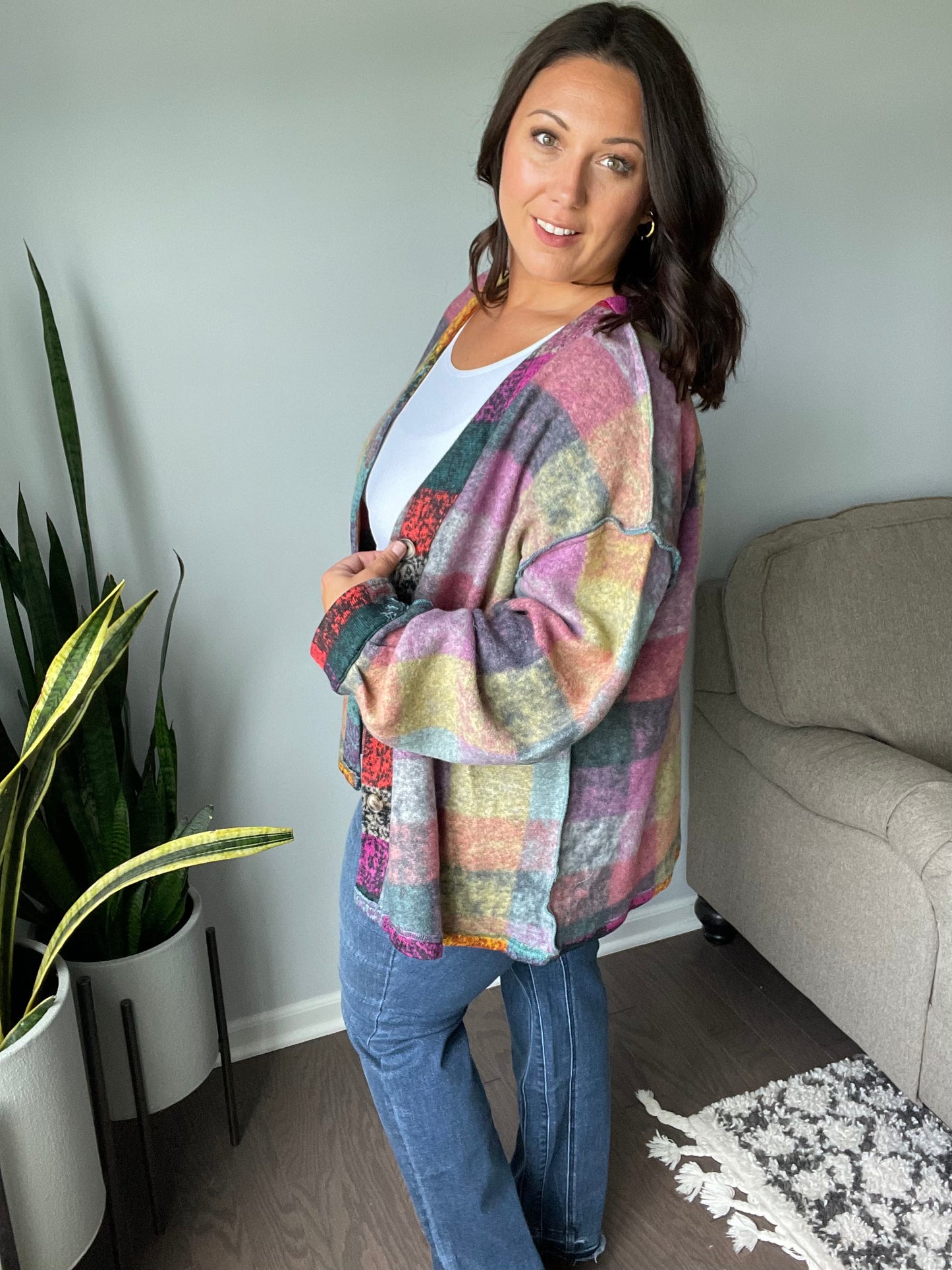 Nothing But Adventure Plaid Cardigan