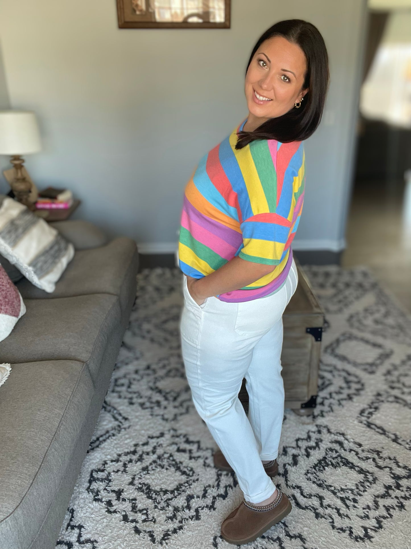 Charlene High Rise Jogger in Ecru