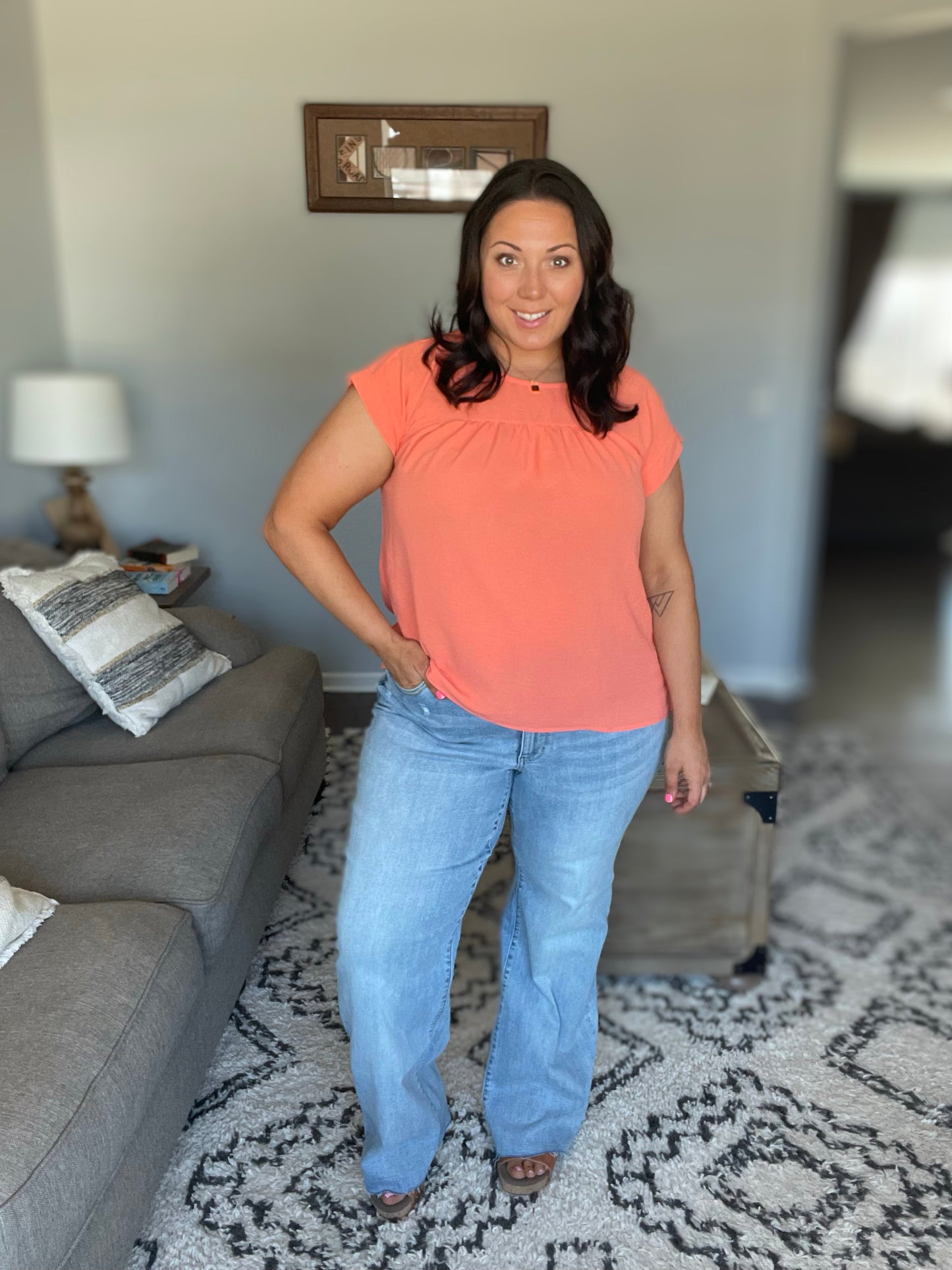 Mildred High Rise V Front Waistband Straight Jeans