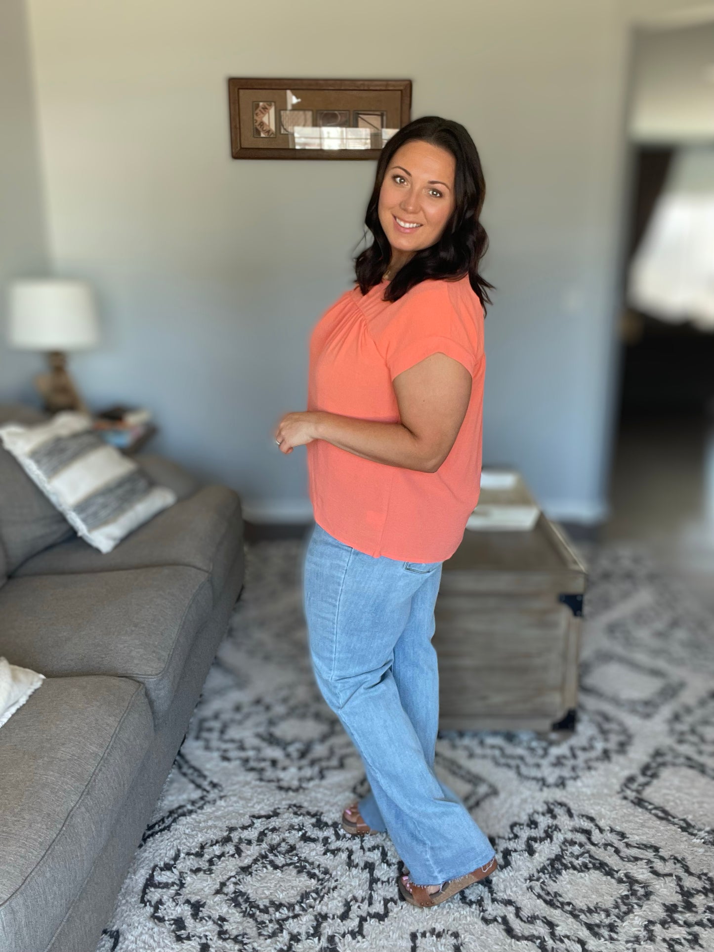 Mildred High Rise V Front Waistband Straight Jeans