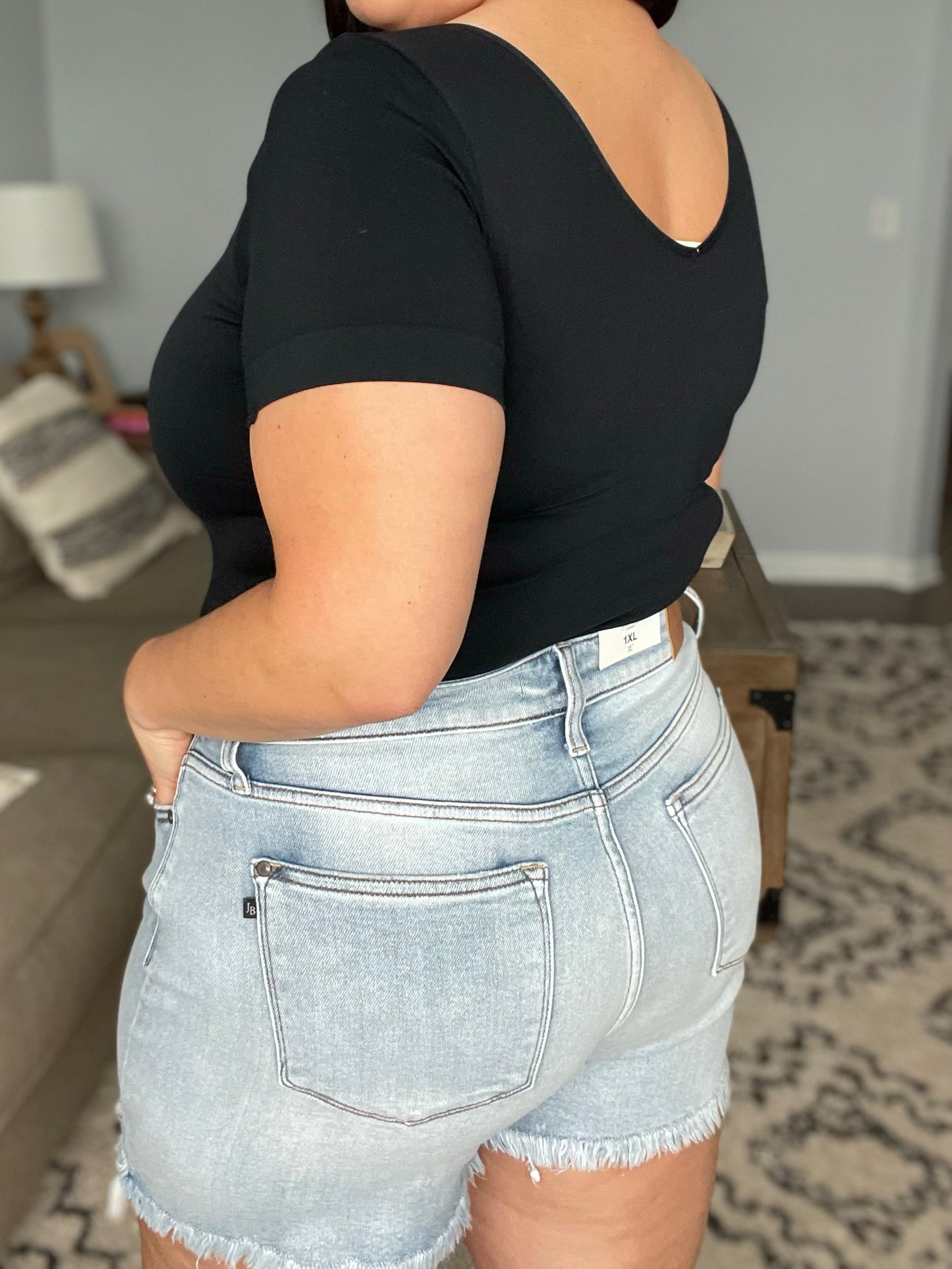 Jenny High Rise Cutoff Dad Shorts