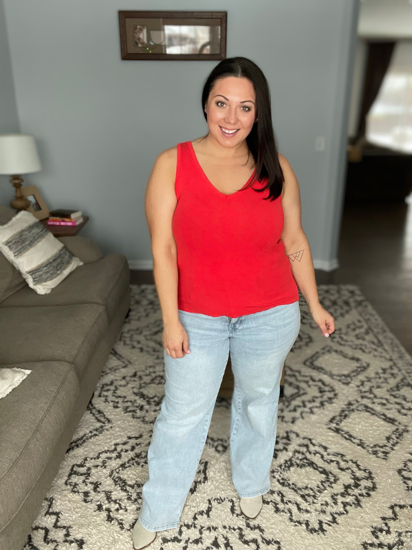 Stay Easy Tank In Cherry