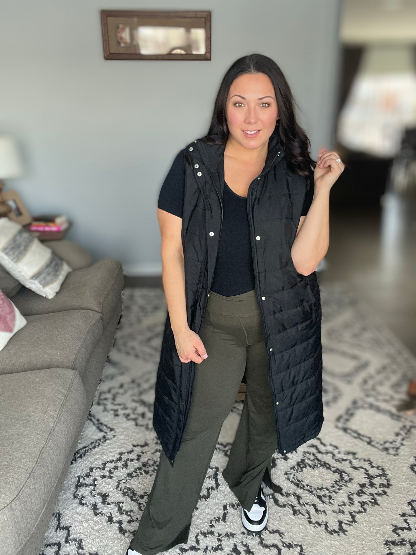 On the Move V Front Flare Leggings in Olive