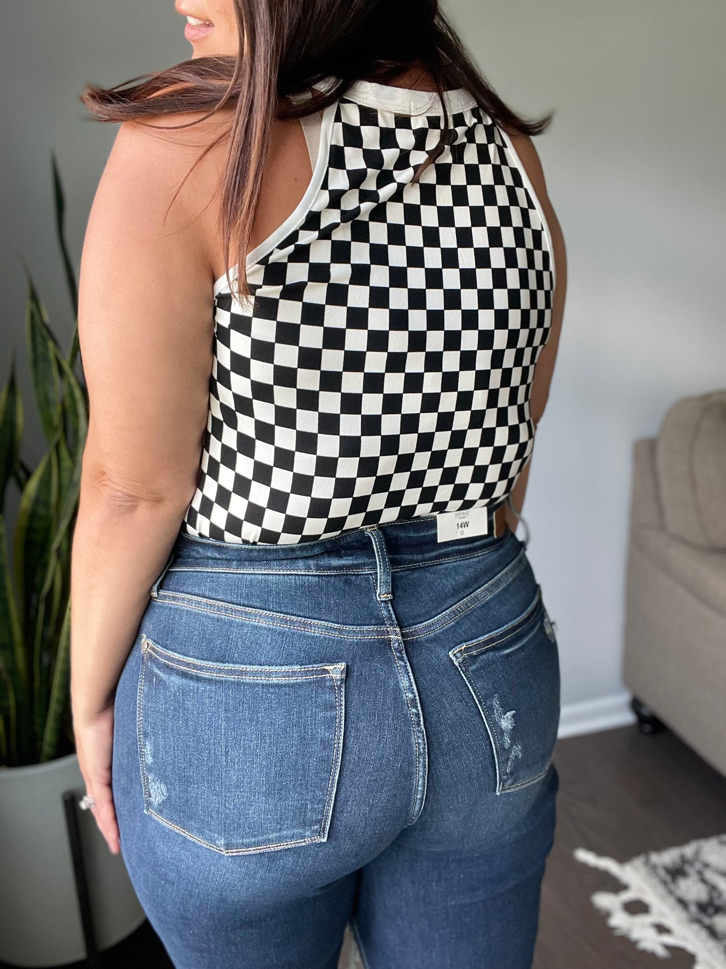 Start the Races Checkered Halter Top