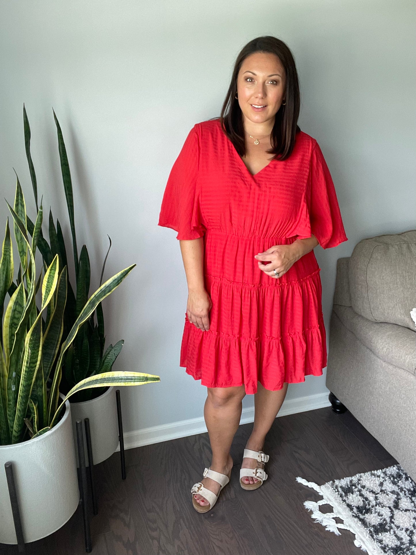 Sweet and Spicy Flutter Sleeve Dress