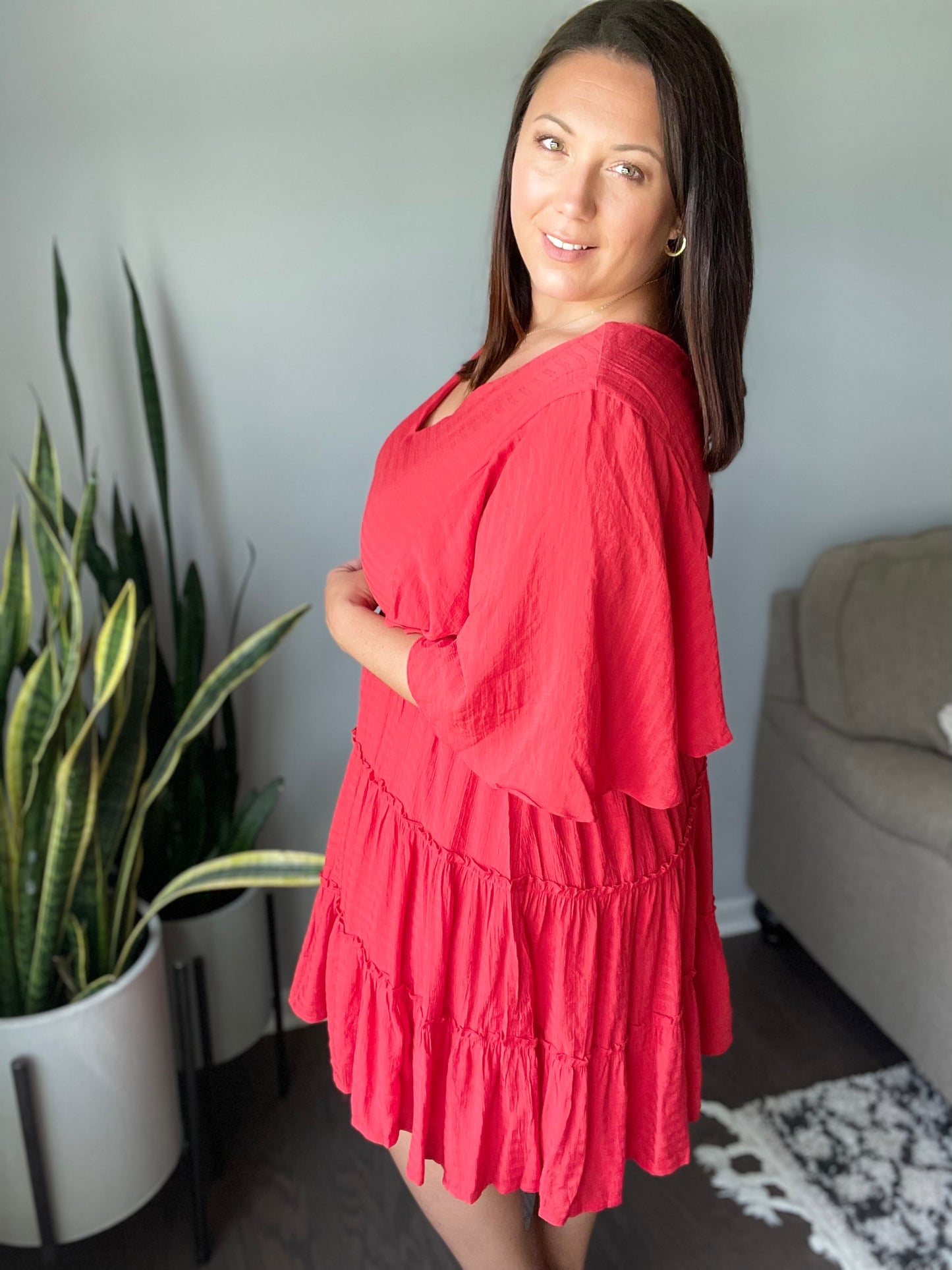Sweet and Spicy Flutter Sleeve Dress