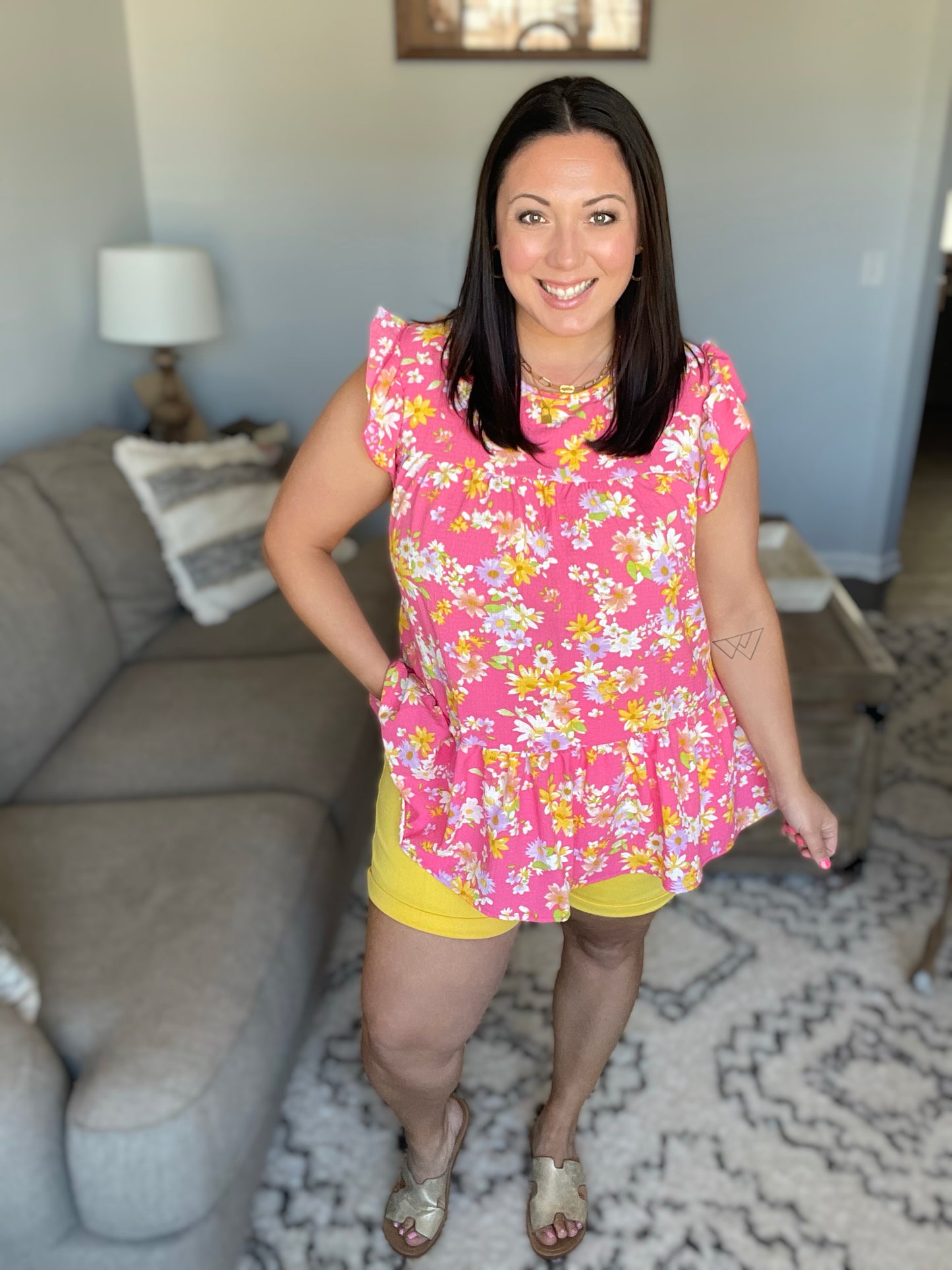 Understanding the Assignment Floral Babydoll Top in Pink