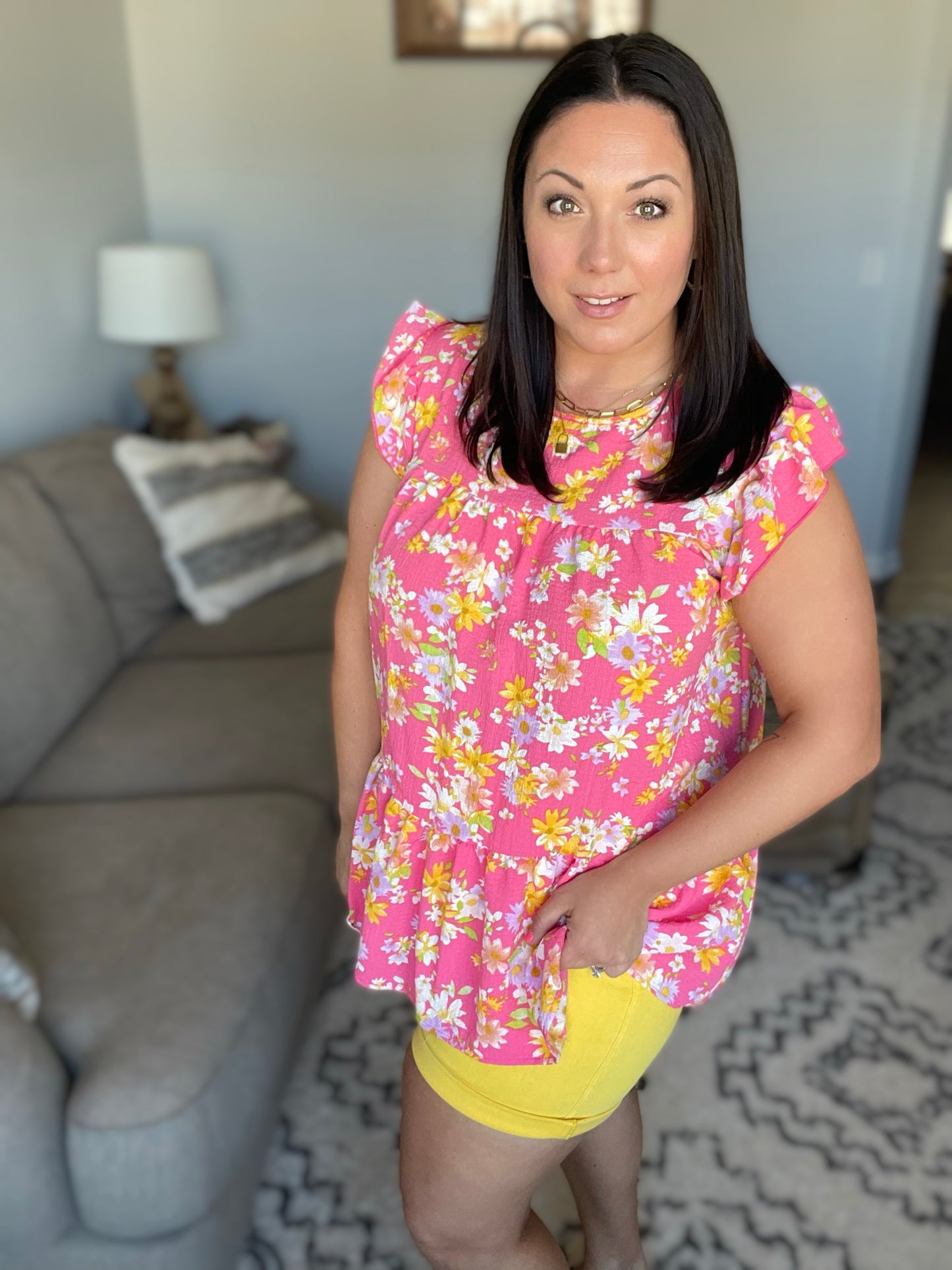 Understanding the Assignment Floral Babydoll Top in Pink