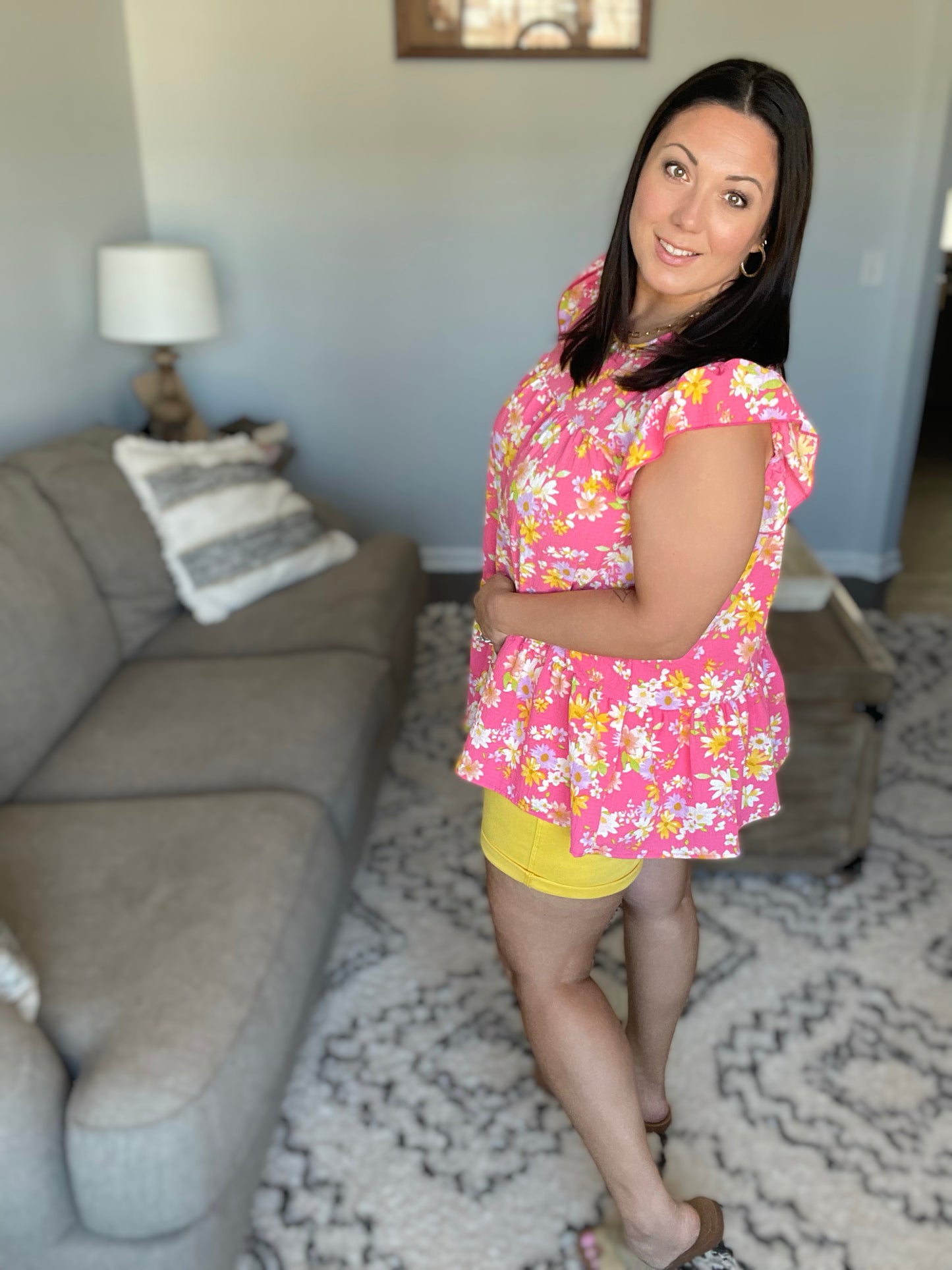 Understanding the Assignment Floral Babydoll Top in Pink